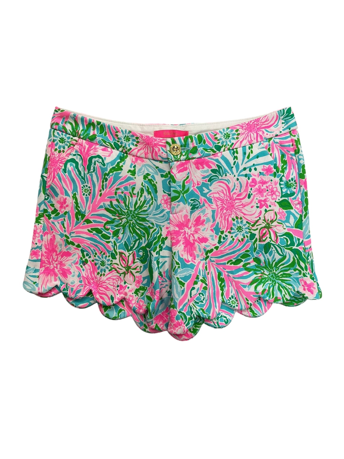 Lilly Pulitzer NWT Buttercup Knit Shorts Amalfi Blue Leaf It Wild - Size 6