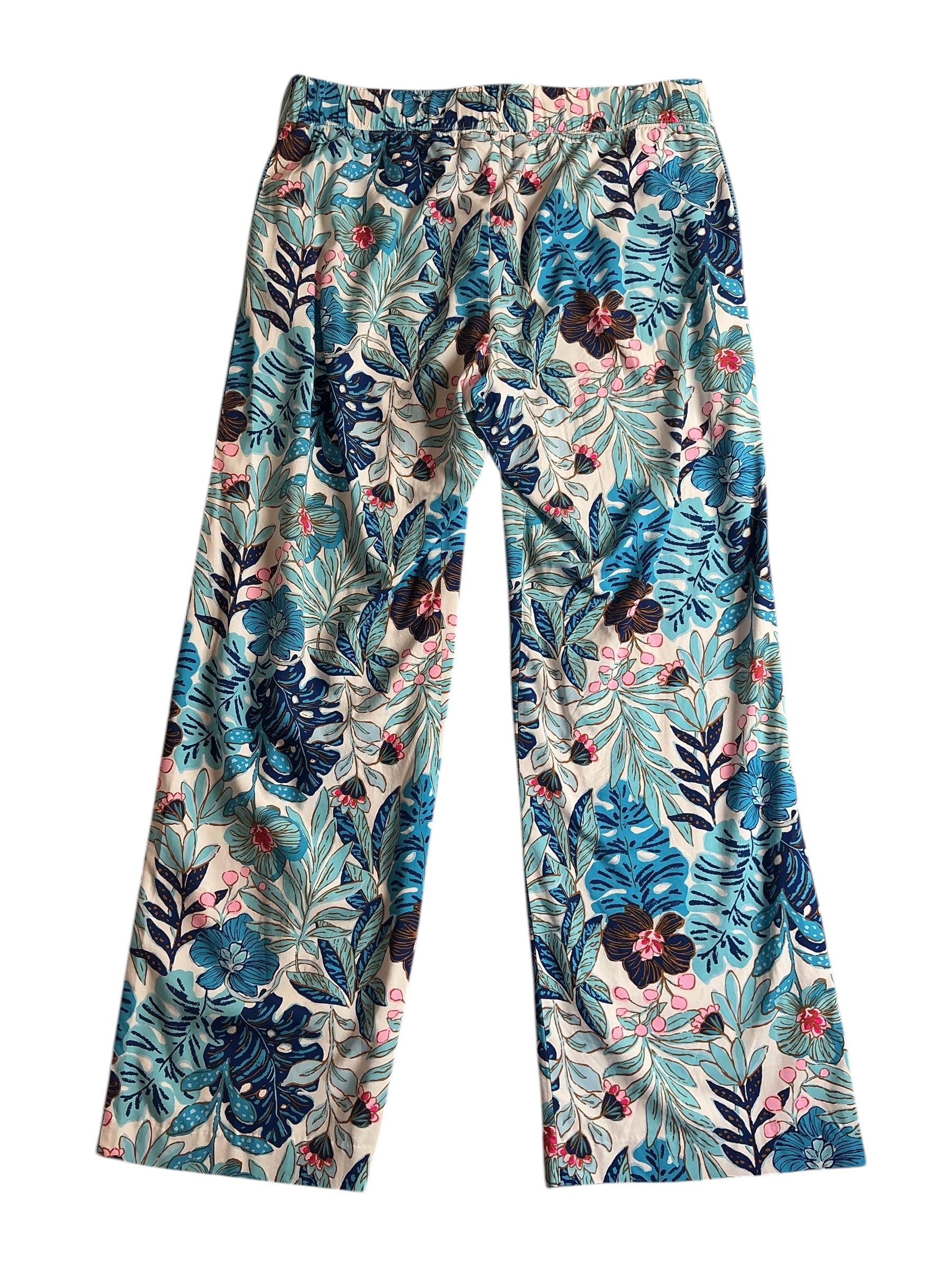 Lilly Pulitzer Bal Harbour Stretch Palazzo Pants - Teal Peppermint Palm Lou - Size XL