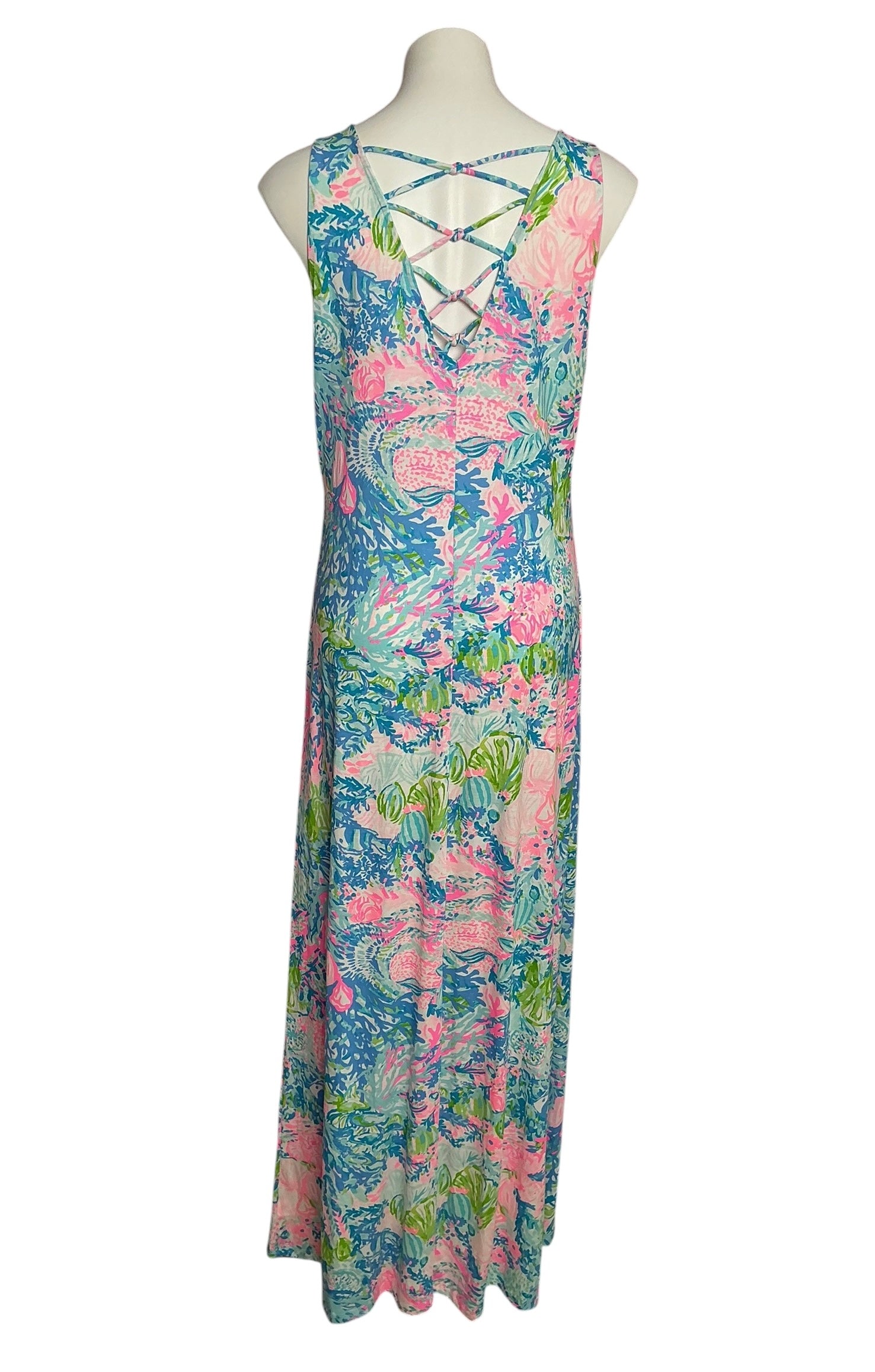 Lilly Pulitzer NWT Marcella Maxi Dress Multi Fished My Wish - Size L