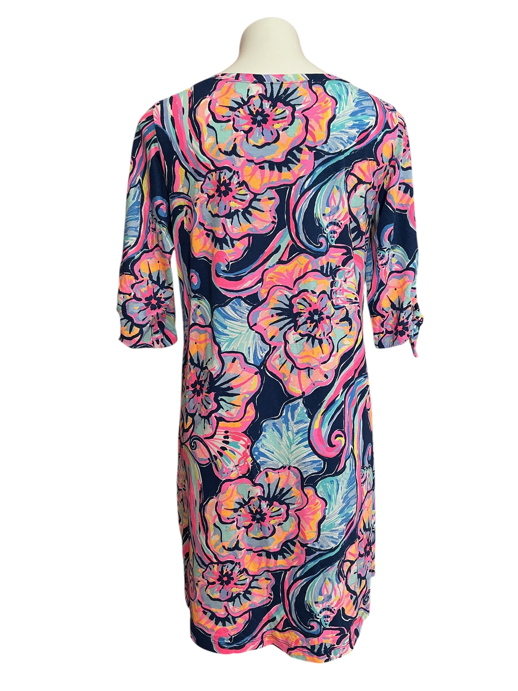 Lilly Pulitzer Preston Shift Dress Nauti Navy Boho Bateau - Size L