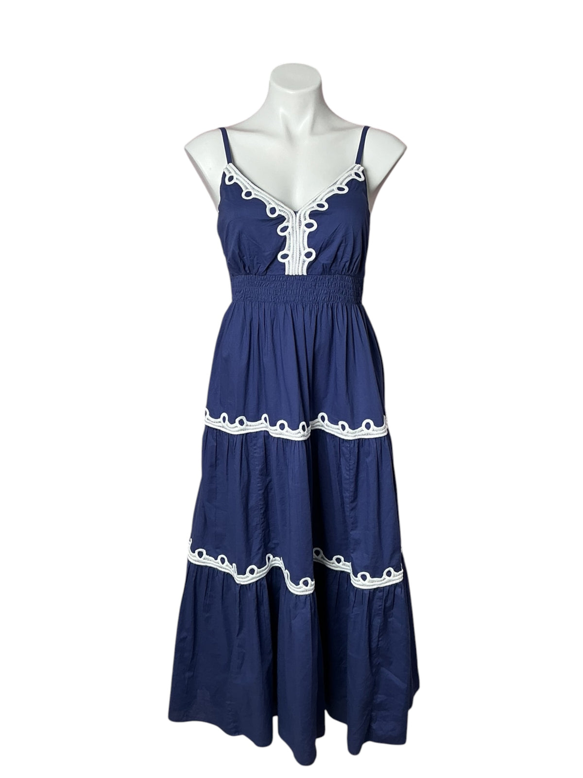 Lilly Pulitzer Cotton Embroidered Midi-Dress Sapphire Pool - Size 4