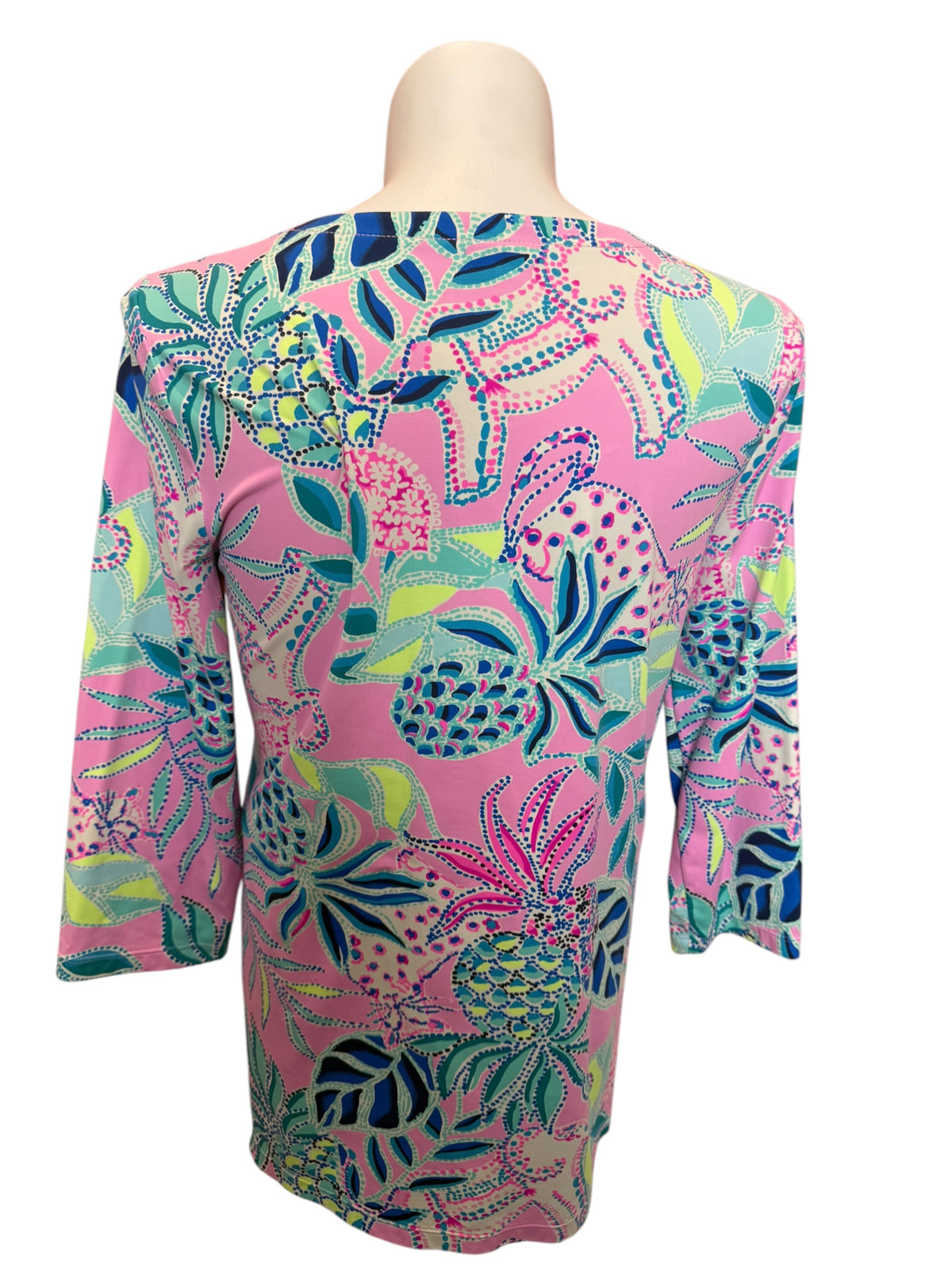Lilly Pulitzer Karina Tunic Top Lilac Rose Chica Ticas - Size XL