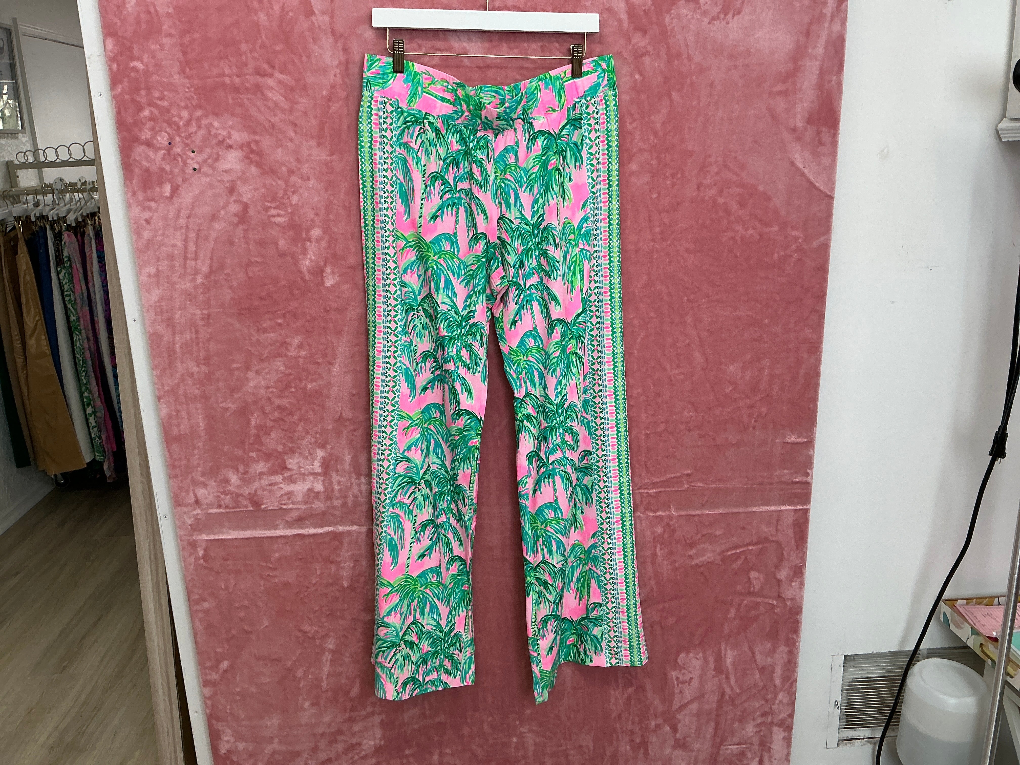 Lilly Pulitzer Bel Harbor Palazzo Pants NWT, Pink Blossom Size L