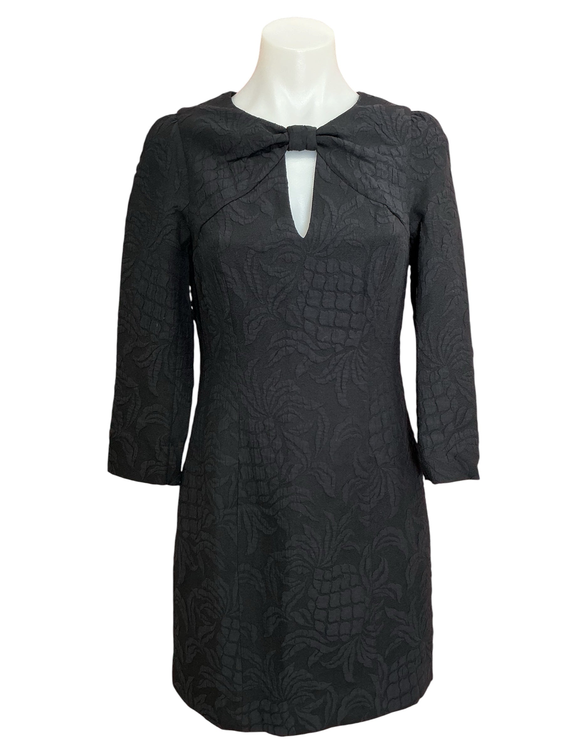 Lilly Pulitzer NWT Kolton 3/4 Sleeve Stretch Dress Onyx Pineapple Pucker Jacquard - Size 00