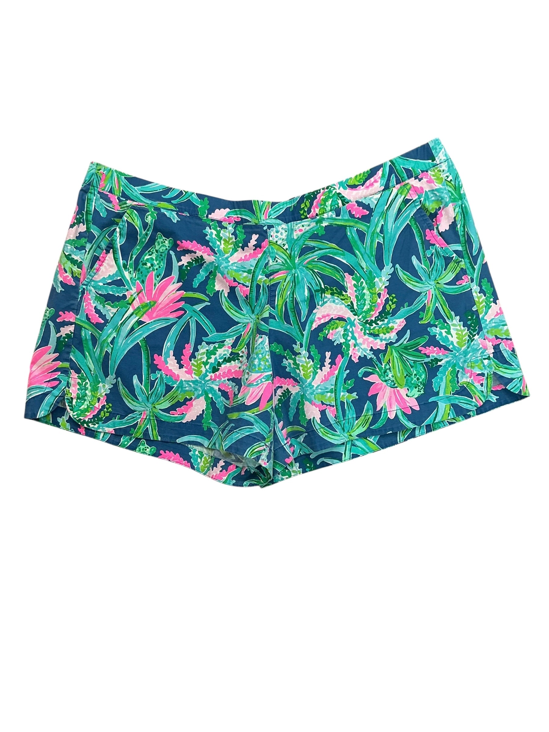 Lilly Pulitzer Callahan Shorts Ocean View Macaw - Size XL