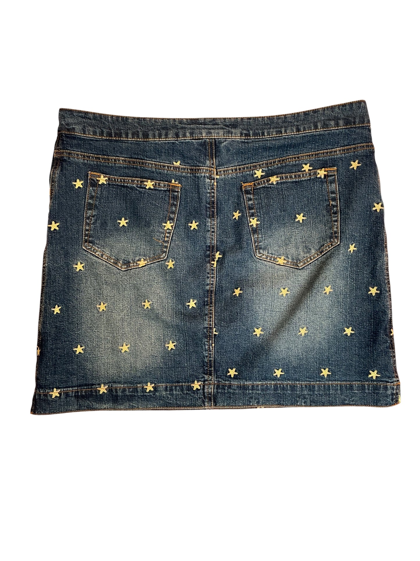 Lilly Pulitzer Vintage Star Denim Mini Skirt Star Embroidered - Size 12