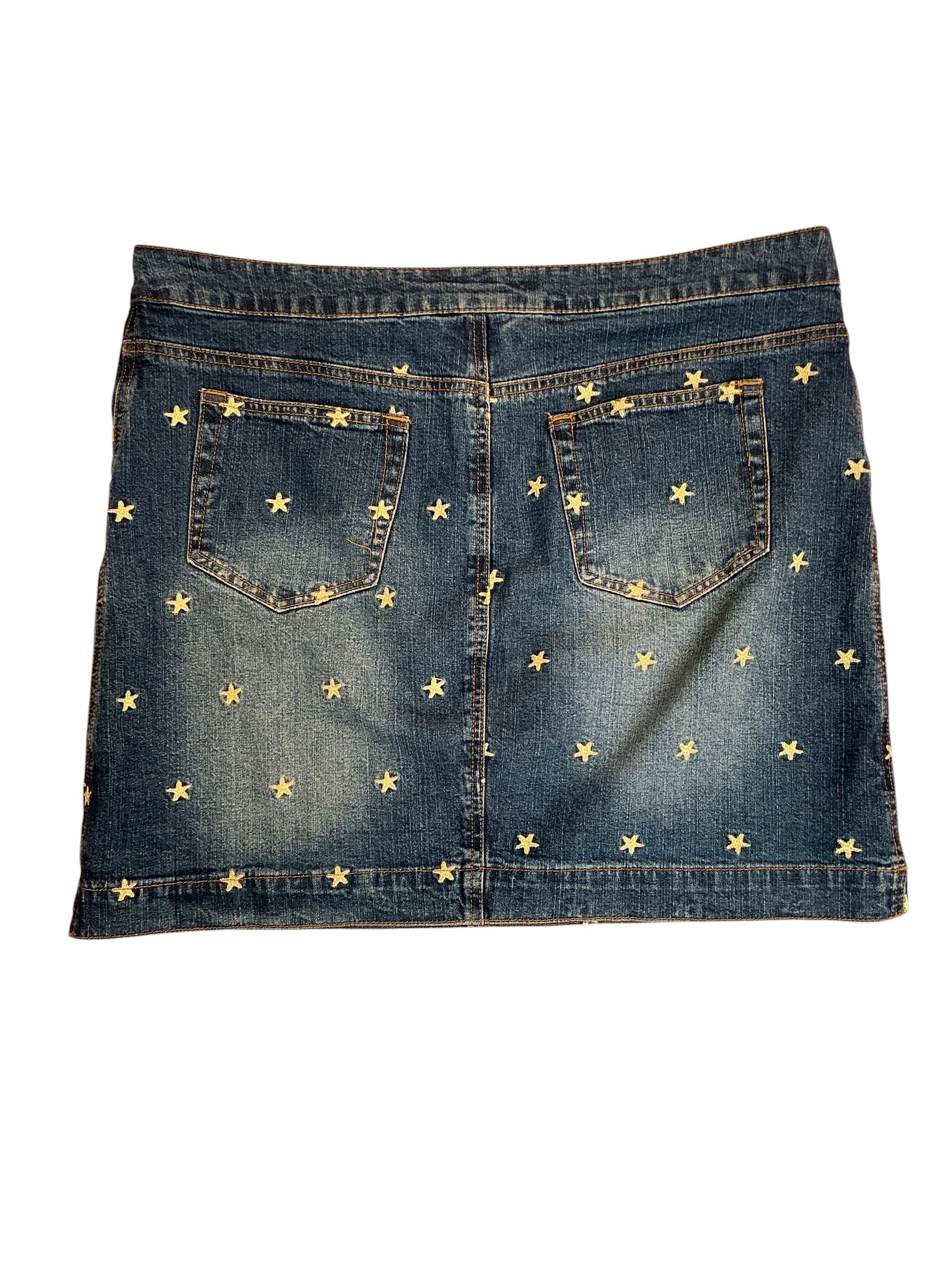 Lilly Pulitzer Vintage Star Denim Mini Skirt Star Embroidered - Size 12