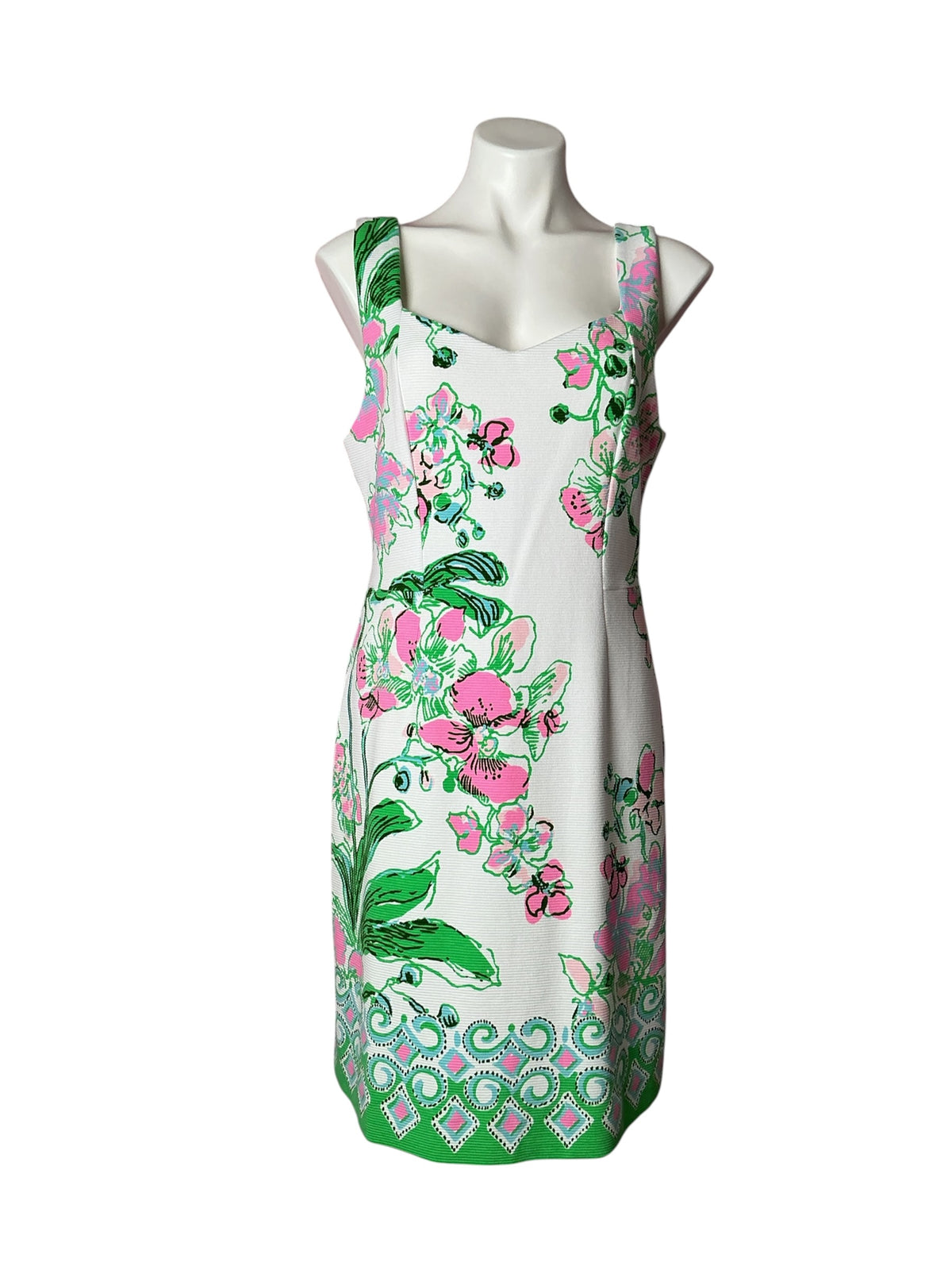 Lilly Pulitzer NWT Del Rey Stretch Shift Multi Oversized Orchids Romper Engineered Dress - Size L