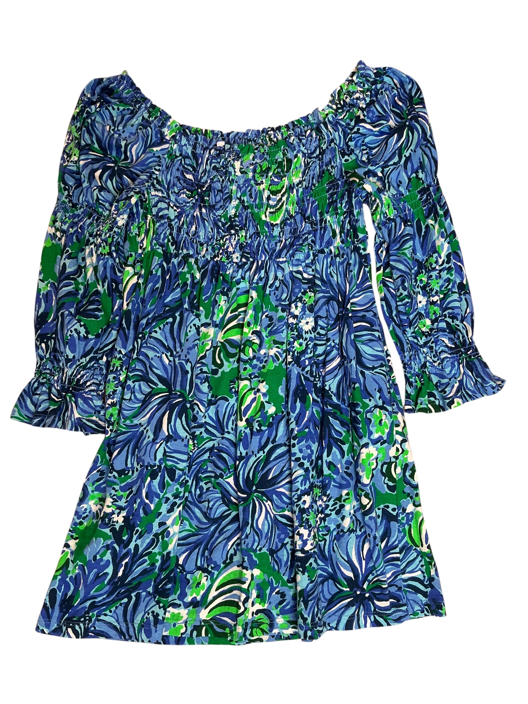 Lilly Pulitzer Girls Mini Beyonca Dress Abaco Blue In Turtle Blue - Size M
