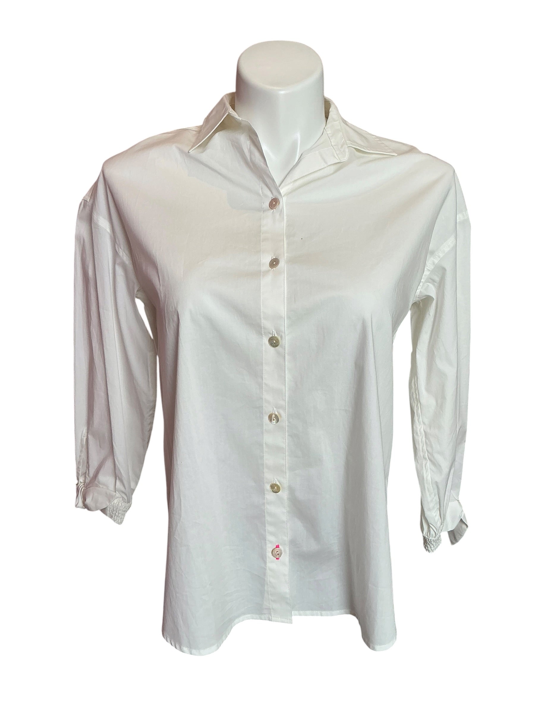 Lilly Pulitzer Lesia Relaxed Button Down Shirt Resort White - Size XS