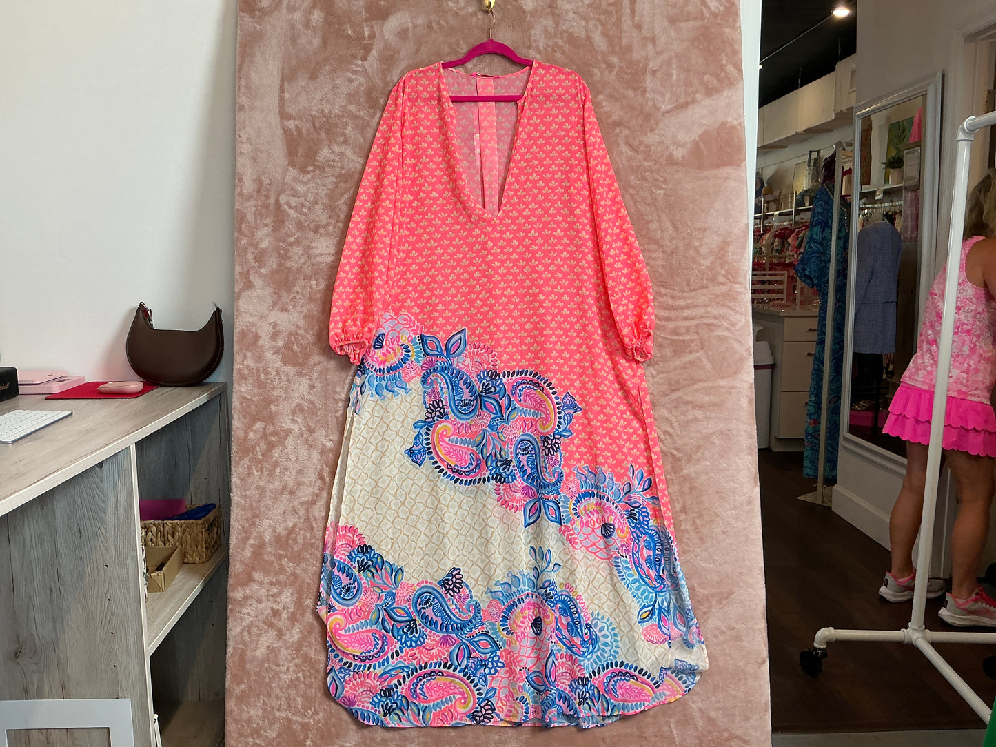 Lilly Pulitzer NWT Frey Coverup Coral Spritz Beach Bungalow Engineered Coverup - Size M