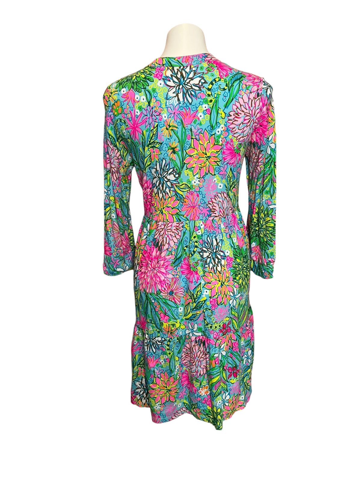 Lilly Pulitzer Alaina Swing Dress Blue Grotto Twilight Tropics - Size M