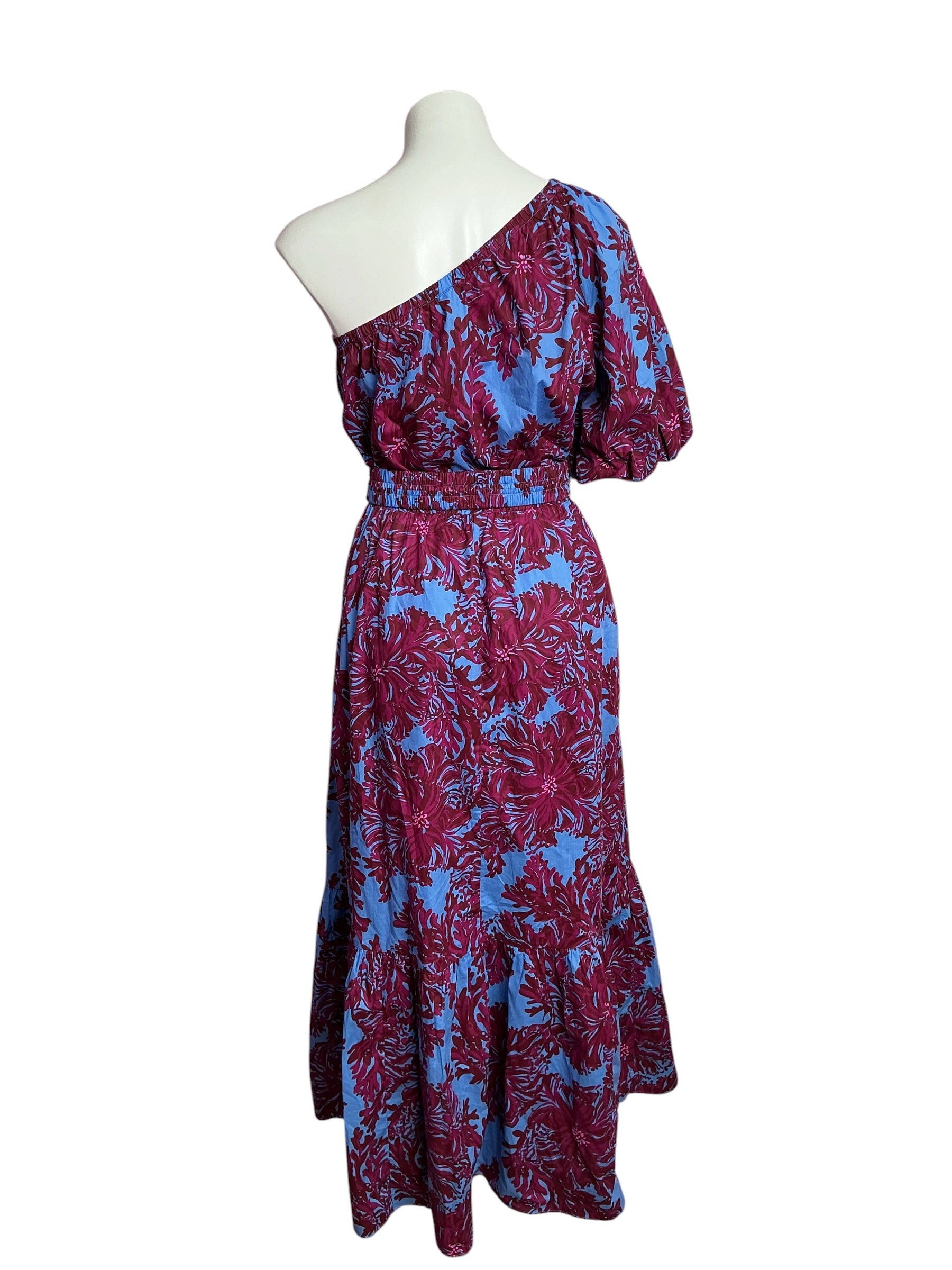 Lilly Pulitzer- NWT Zelalynn One Shoulder-Dress Abaco Blue Feel Like A Shellebrit Size 8