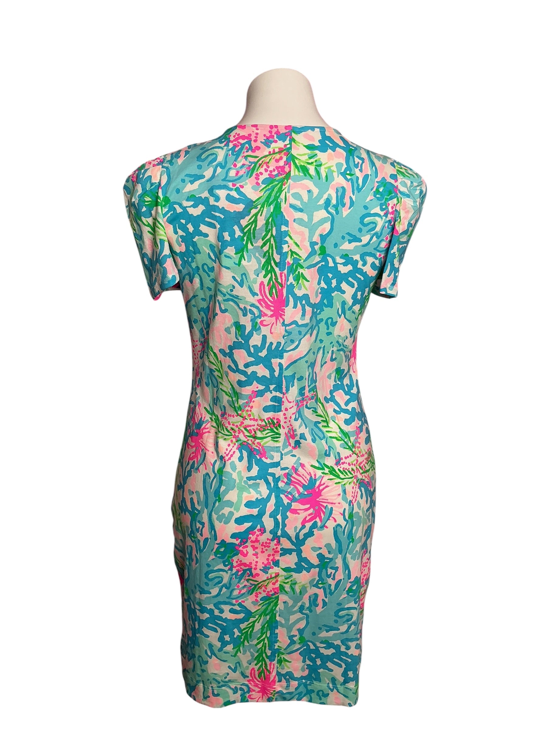 Lilly Pulitzer NWT Aleece Short Sleeve Dress Multi Coral Bay - Size S