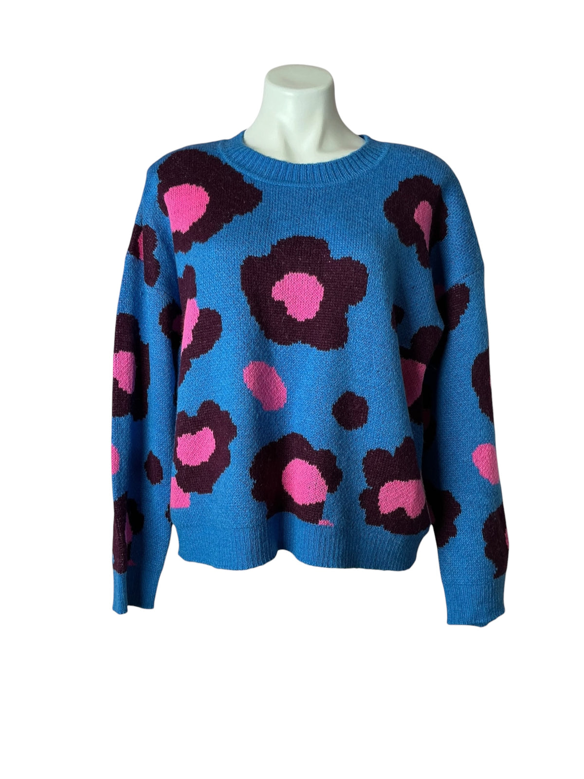 Lilly Pulitzer NWT Ferrara Sweater Blue Flare Growl and Powl Jacquard - Size XL