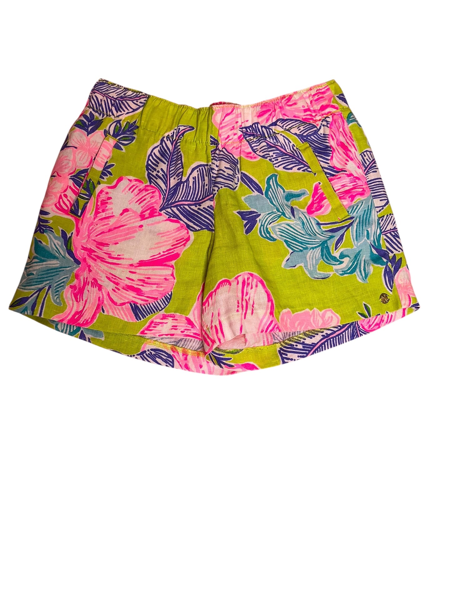 Lilly Pulitzer Lilo Linen Shorts Matcha Green Boho Babe - Size XS