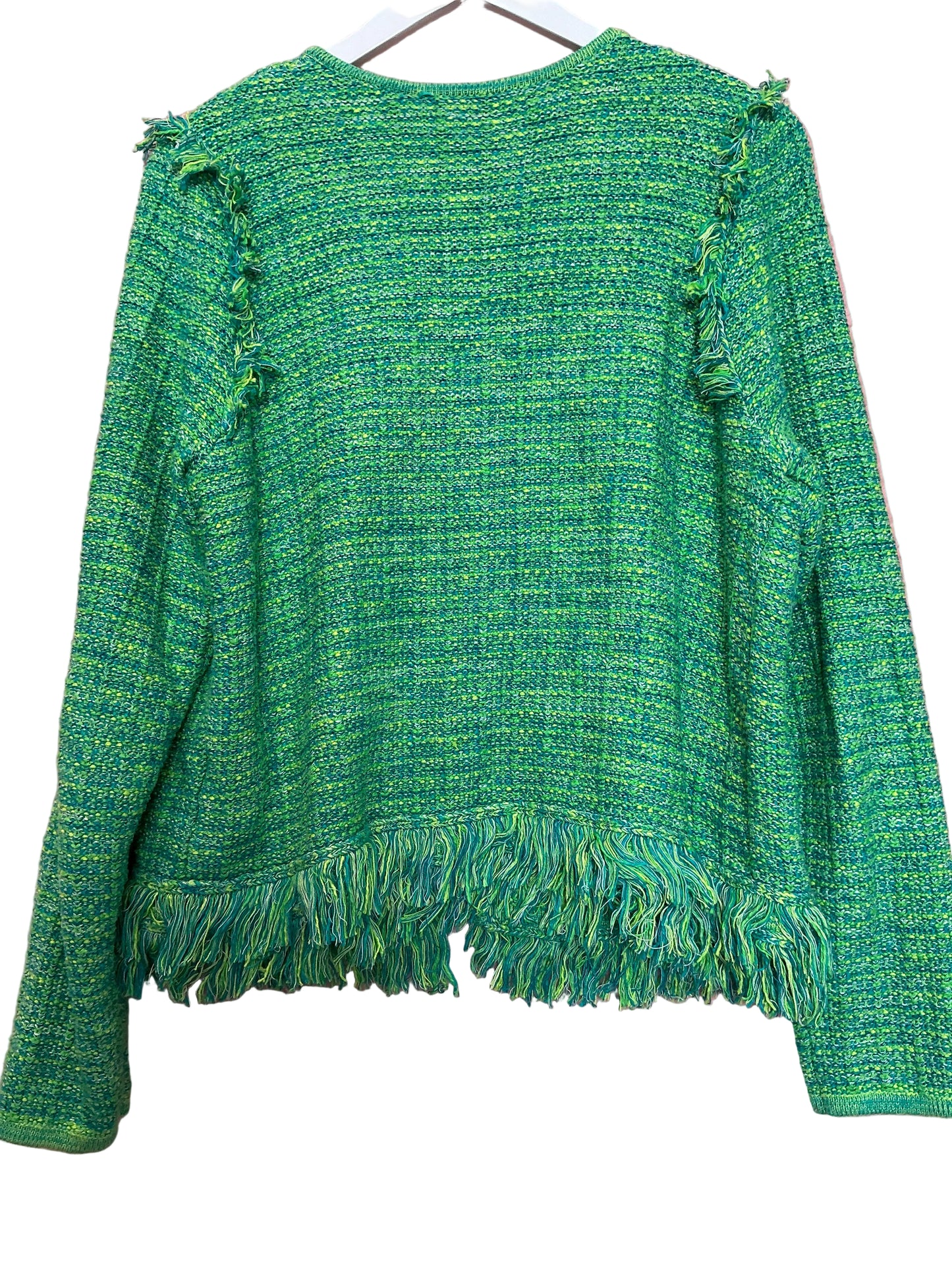 Lilly Pulitzer Simora Fringe Cardigan Bright Green Exotic
Size XL