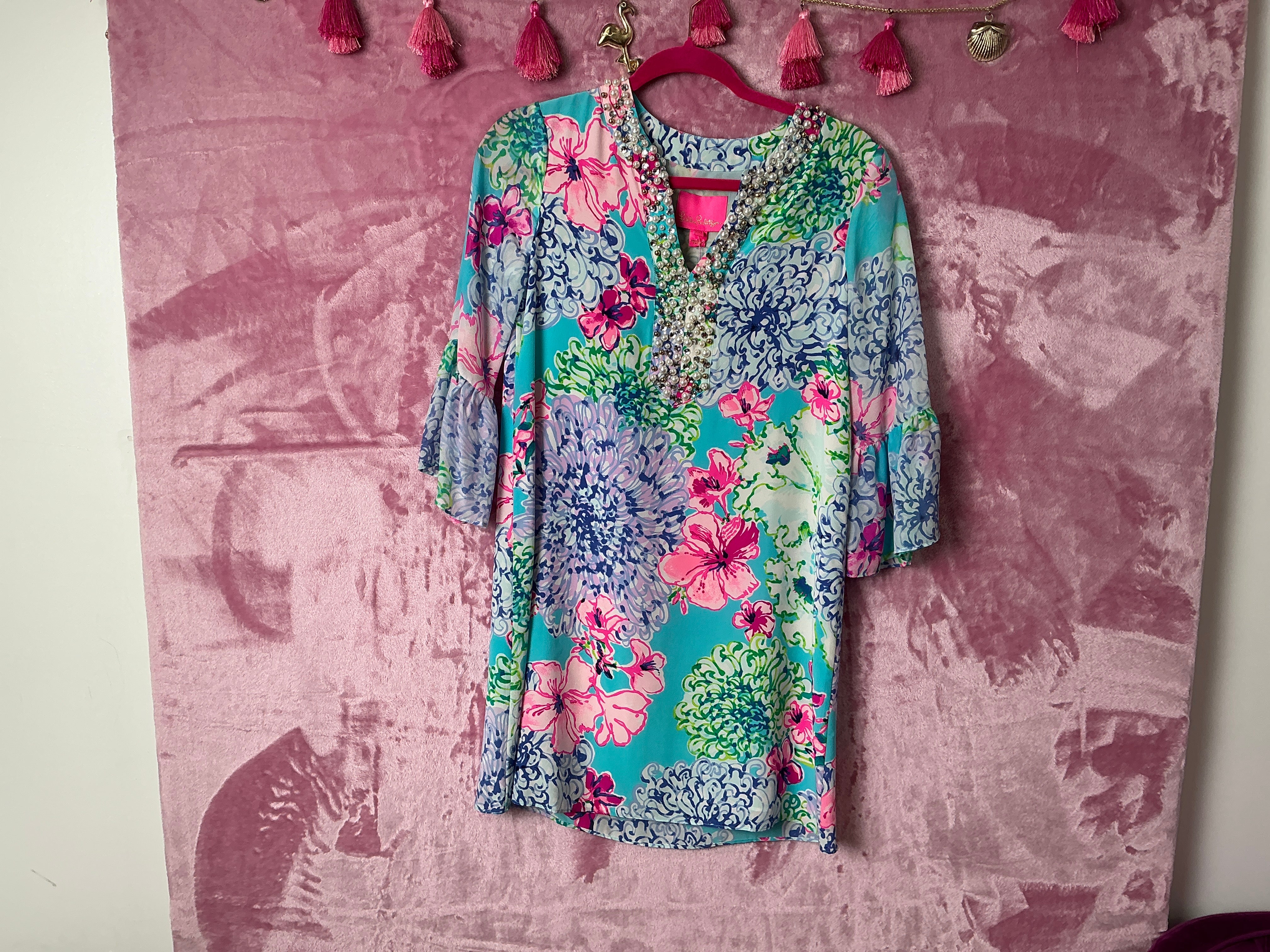 Lilly Pulitzer Dress NWT - Eleanora Silk Dress - Multi - Special Delivery - Size XXS