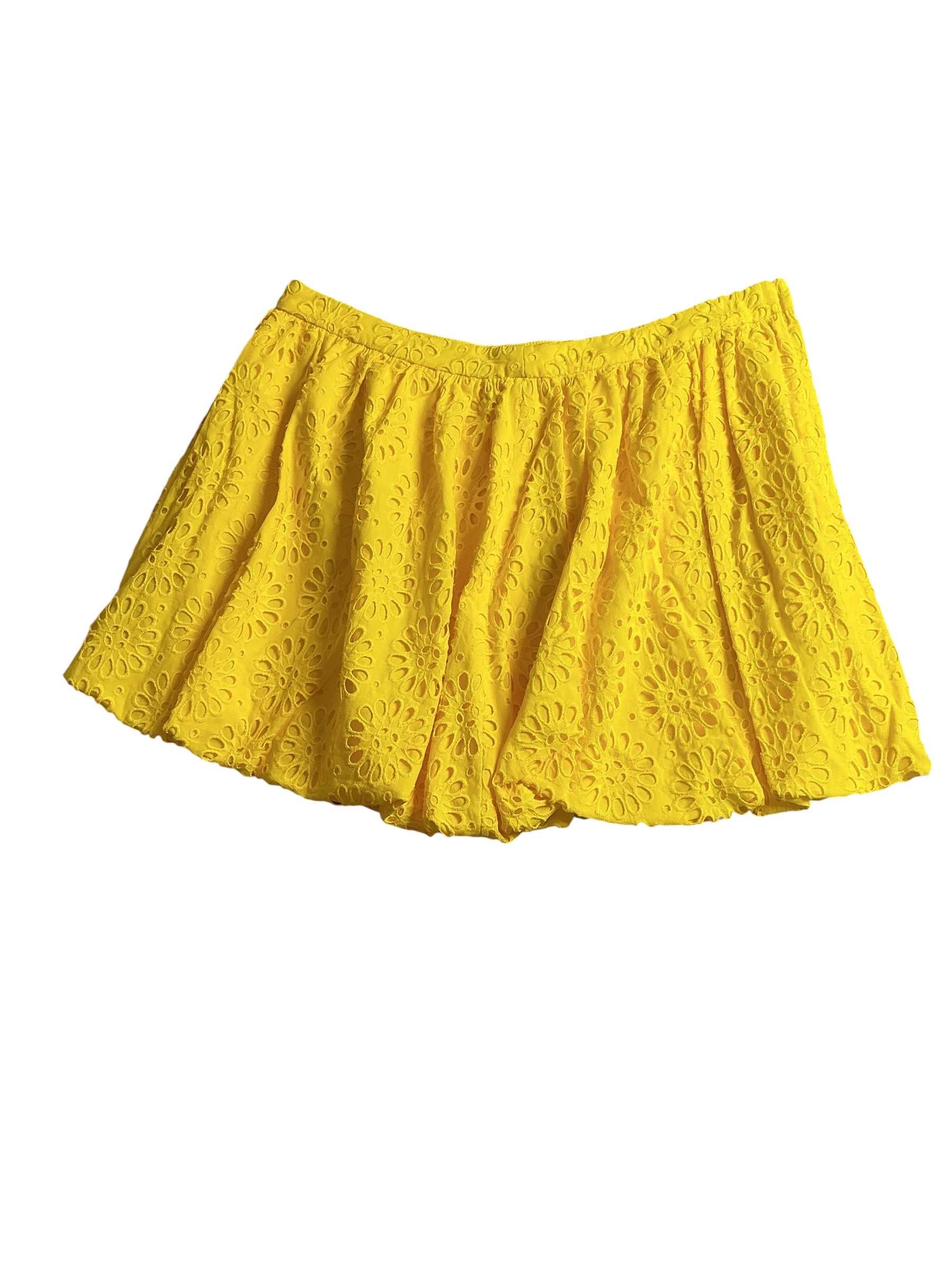Lilly Pulitzer NWT Leah Skirt - Resort Yellow Oversized Pinwheel Eyelet - Size 16