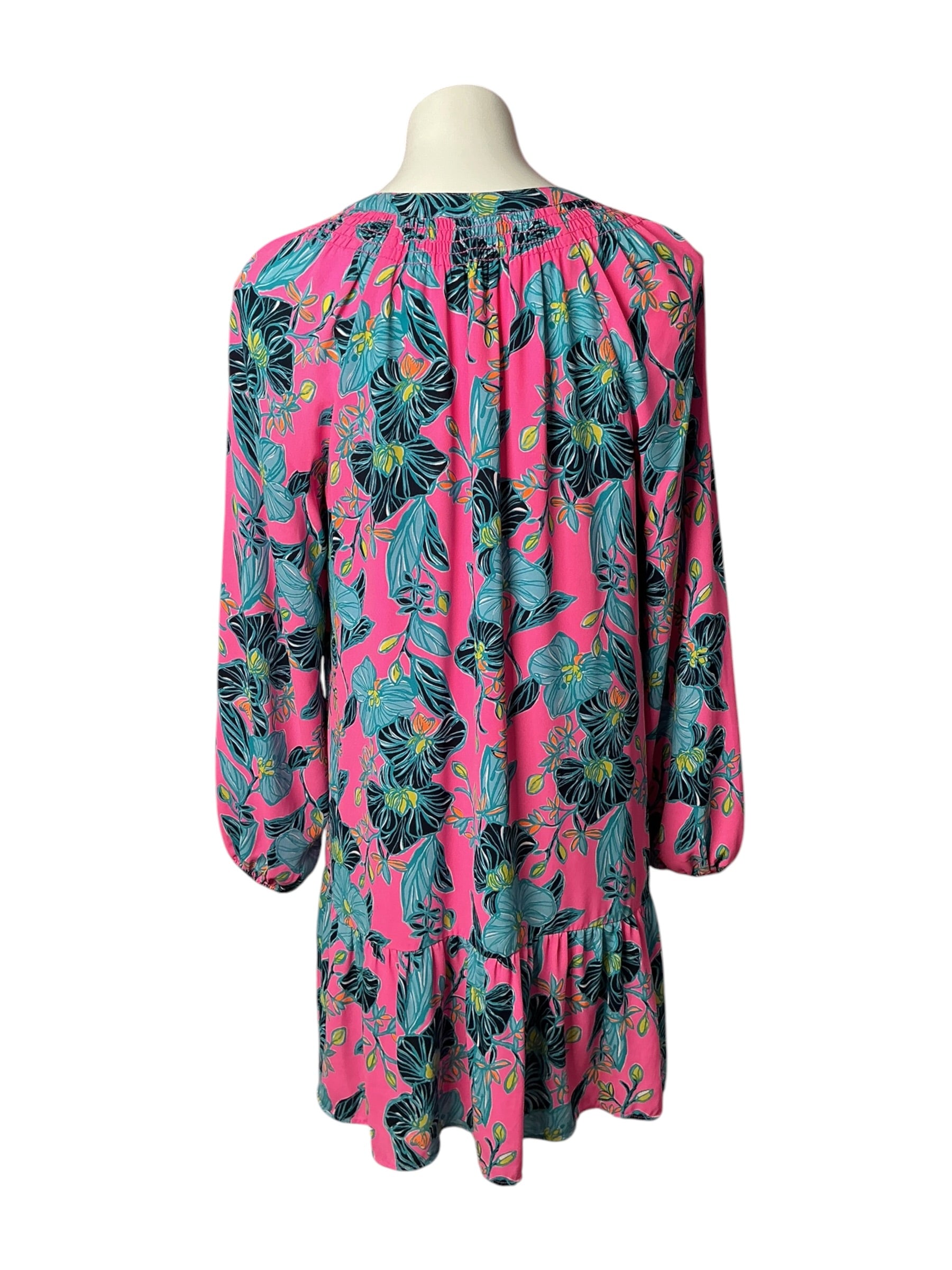 Lilly Pulitzer Lucee Long Sleeve Tunic Dress Pink Isle Blooming for You - Size M