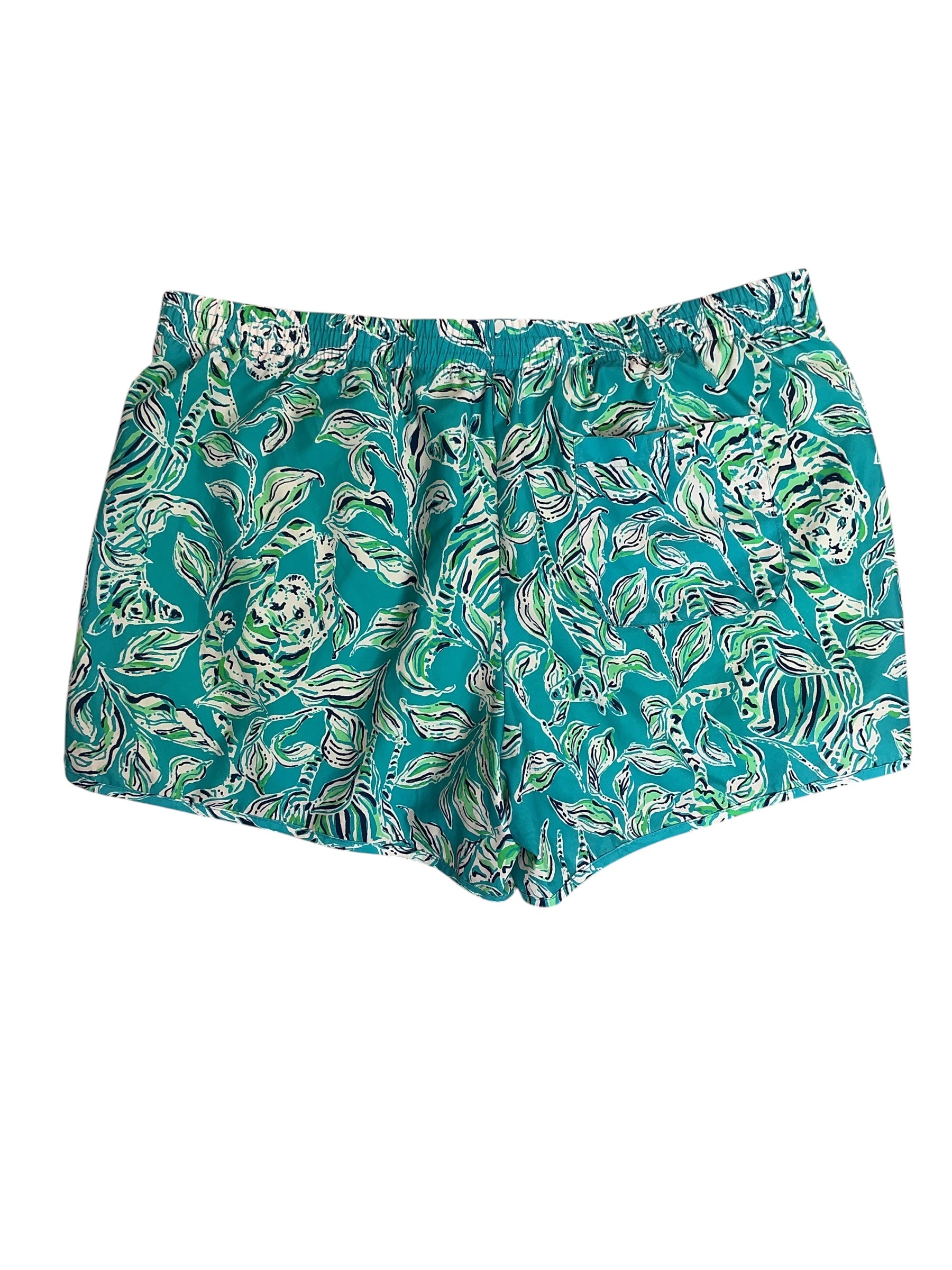 Lilly Pulitzer Luxletic Ocean Trail Shorts Turquoise Oasis Outta Line - Size L