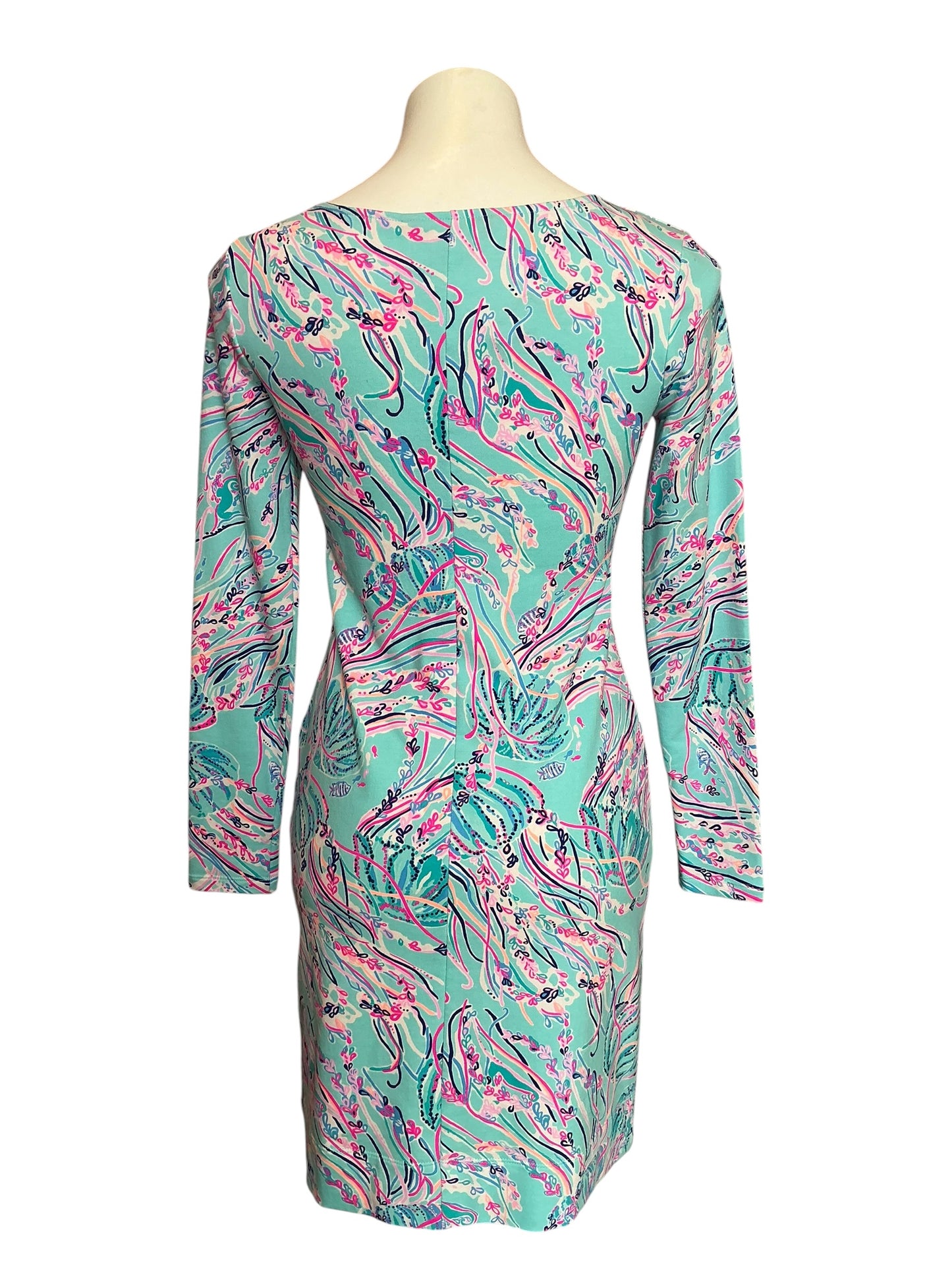 Lilly Pulitzer Harper Shift Dress Bayside Blue Under the Moon - Size XS