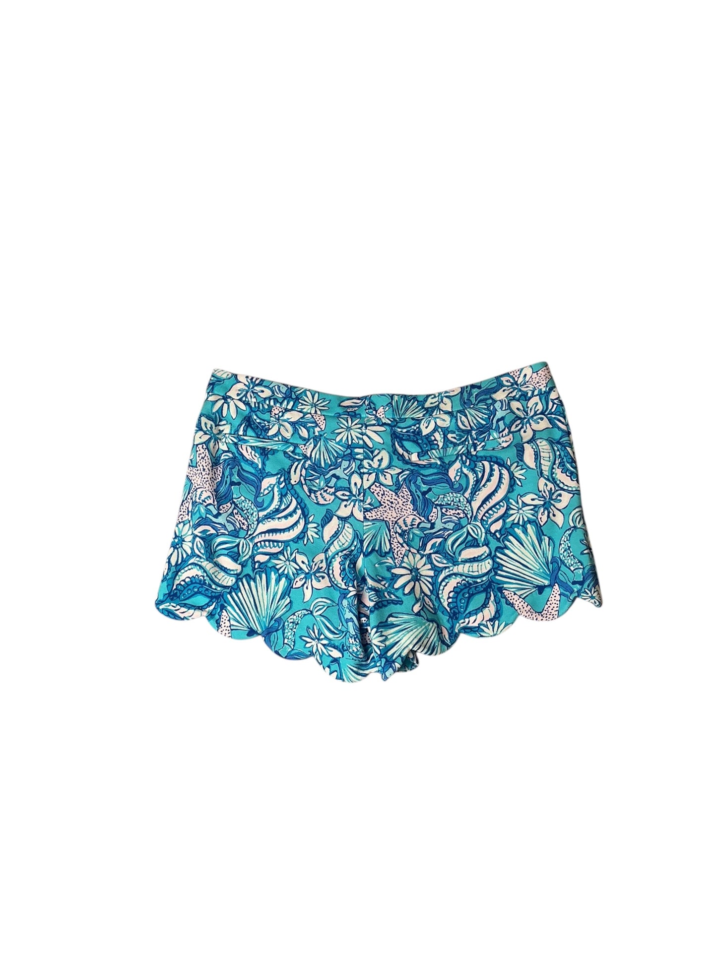Lilly Pulitzer Buttercup Knit Shorts Amalfi Blue Sound The Sirens - Size 16
