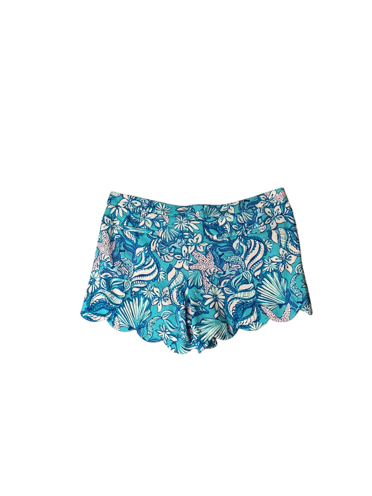 Lilly Pulitzer Buttercup Knit Shorts Amalfi Blue Sound The Sirens - Size 16