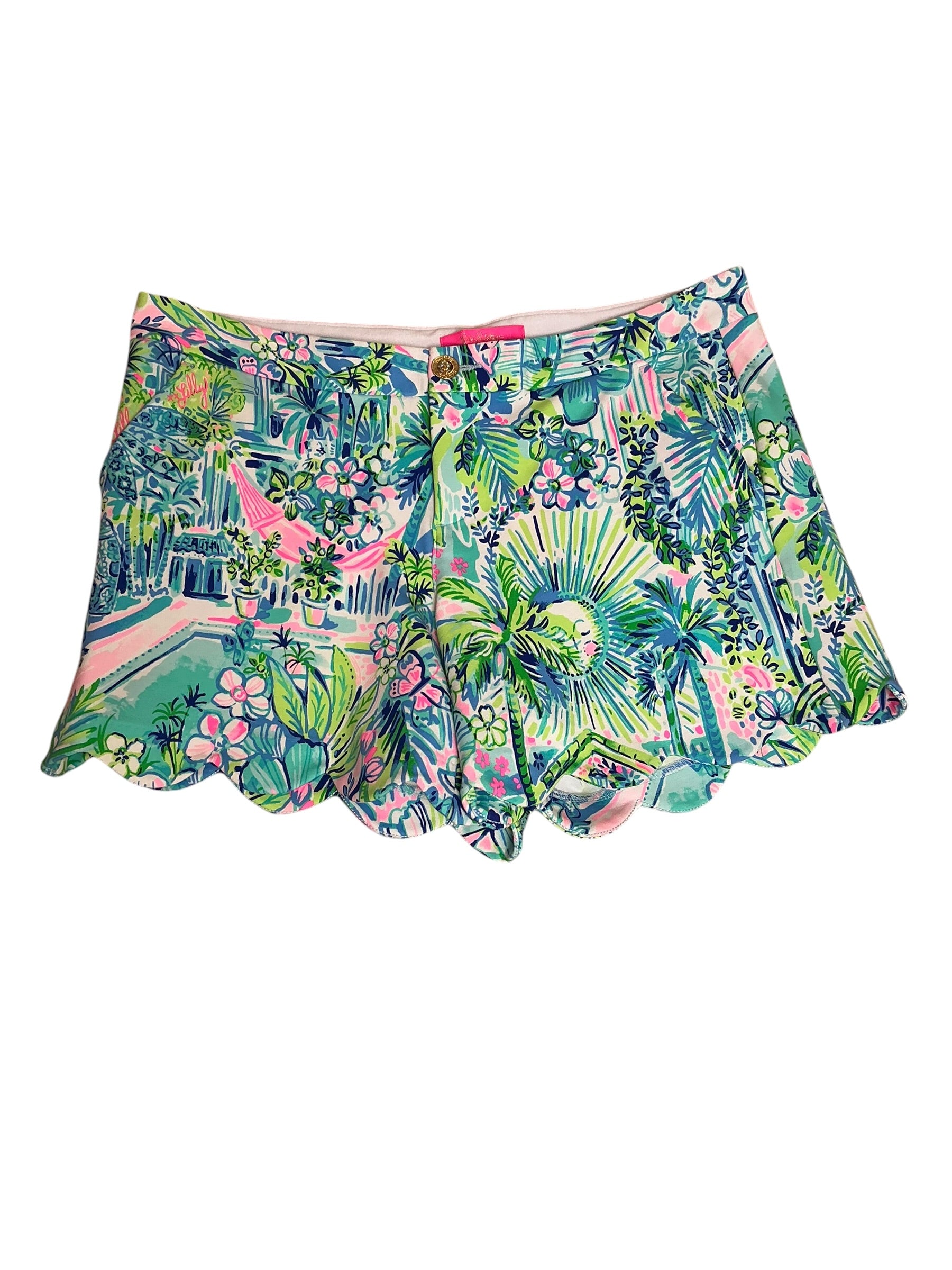 Lilly Pulitzer Buttercup Scalloped Hem Shorts Lilly's House - Size 12