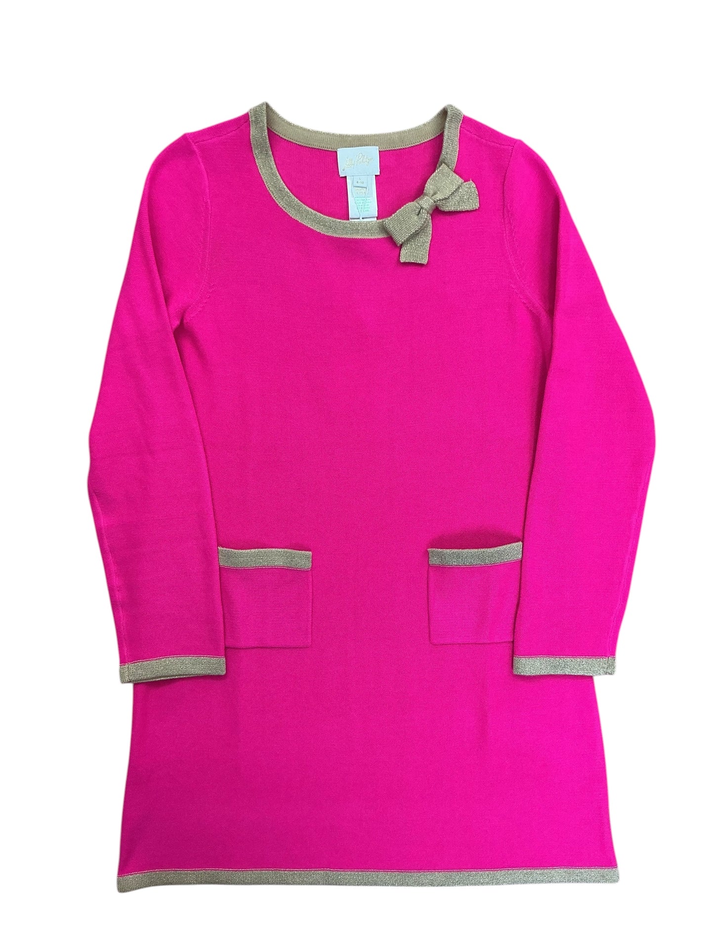 Lilly Pulitzer NWT Girls Kids Mini Morgen Sweater Dress Passion Fruit Pink - Size L 8-10