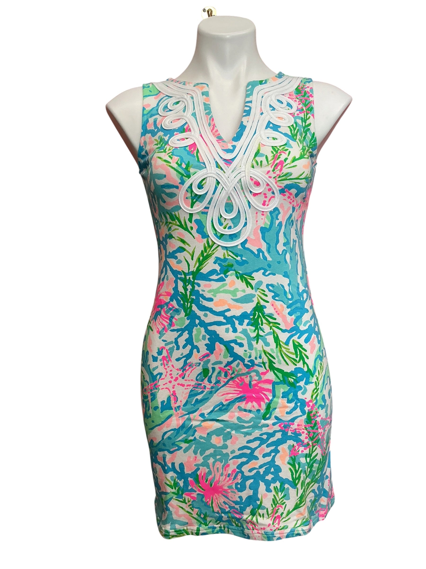 Lilly Pulitzer Harper Shift Dress Multi Coral Bay - Size XXS