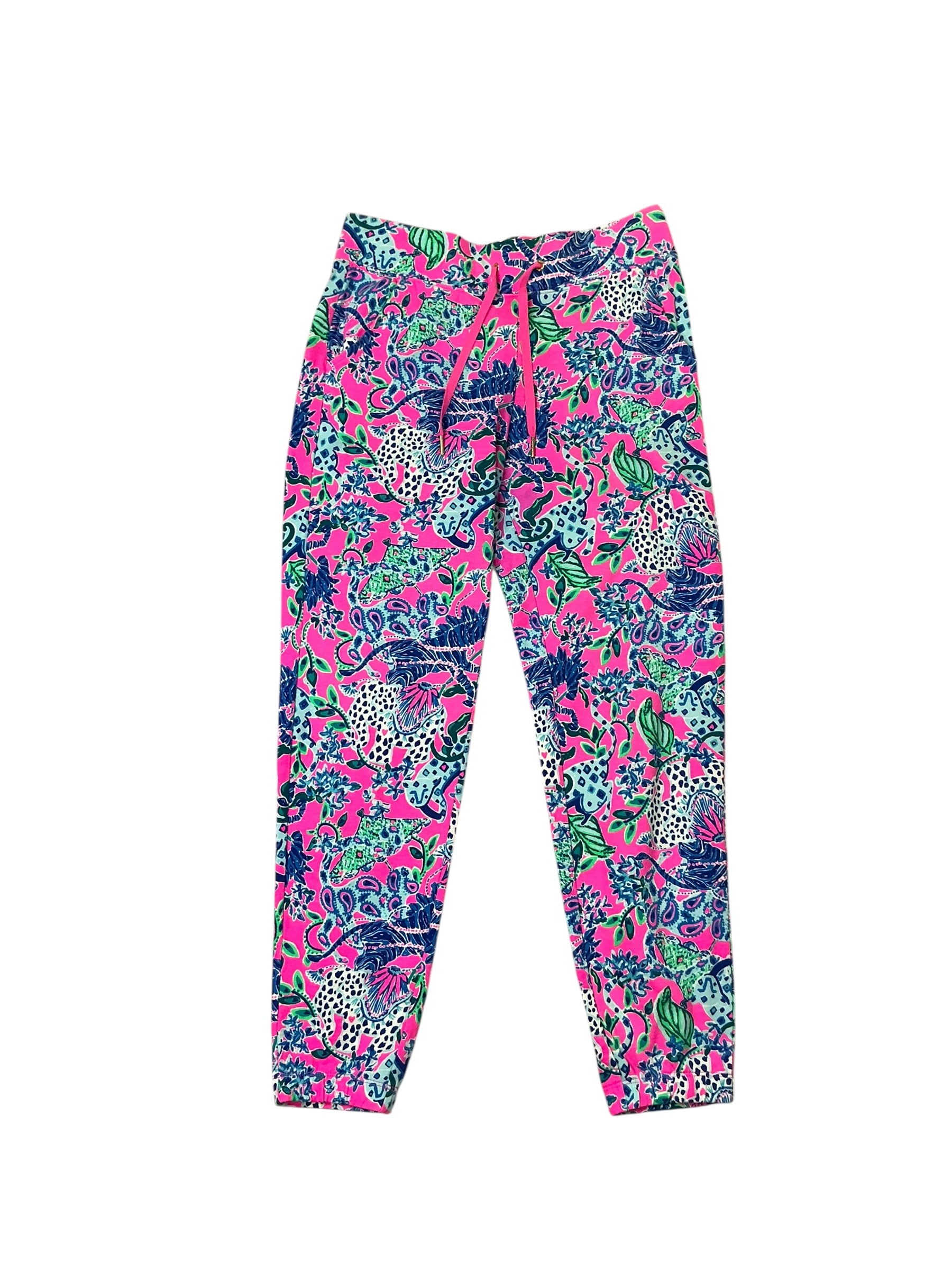 Lilly Pulitzer Mallie Knit Pant - Plumeria Pink Untamed Hearts - Size S