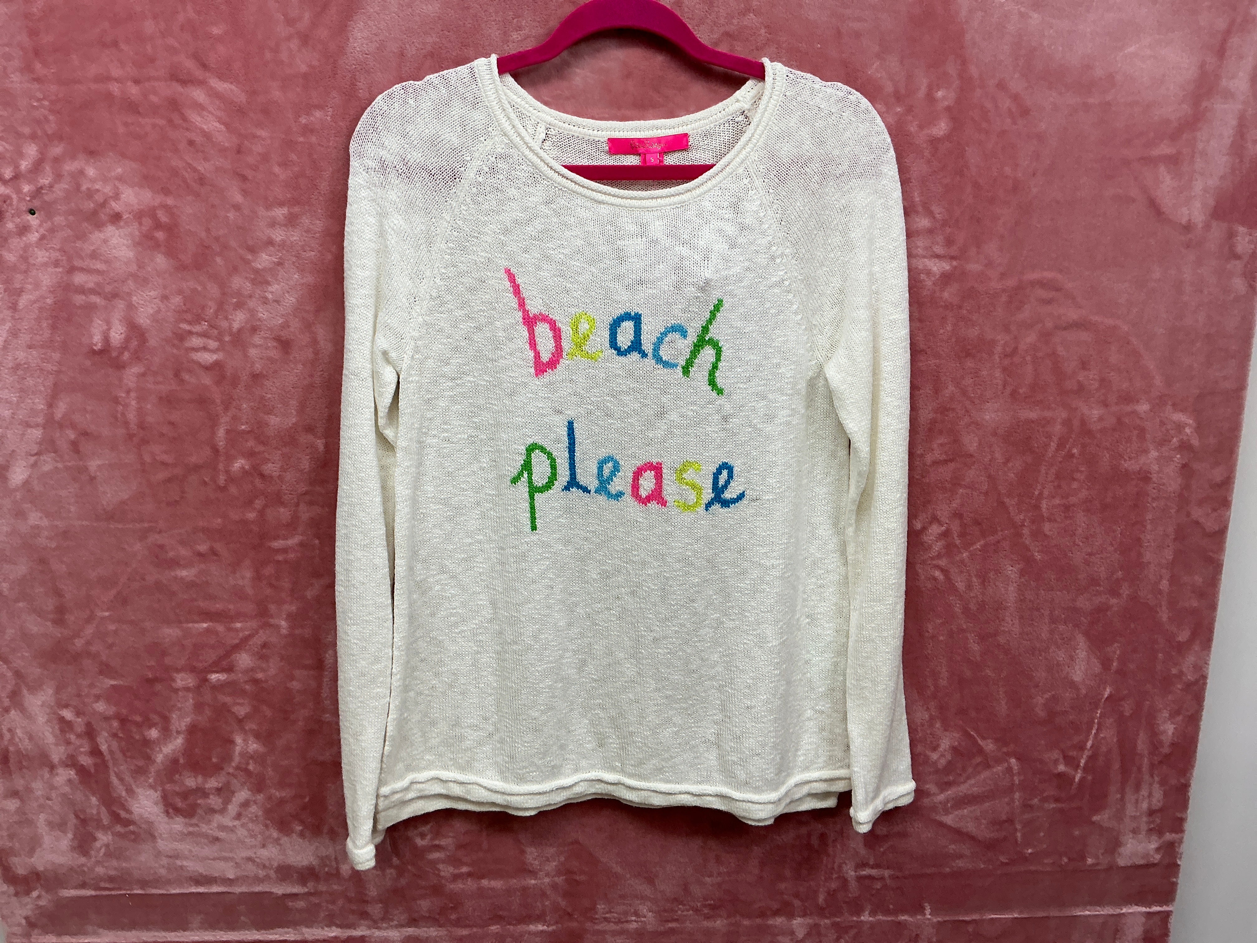 Lilly Pulitzer Danette Sweater NWT, Beach Please Intarsia Size S