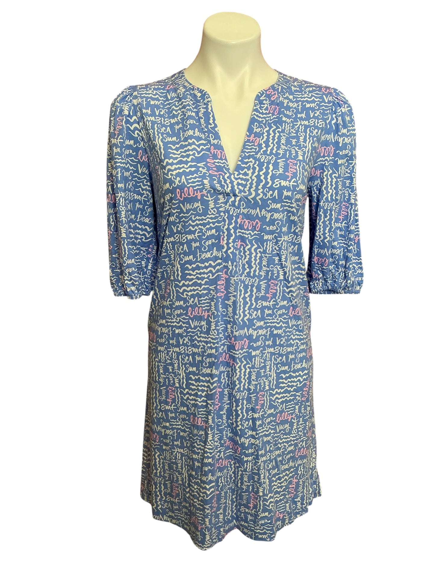 Lilly Pulitzer Colson Dress Sunwashed Blue Secrets - Size S