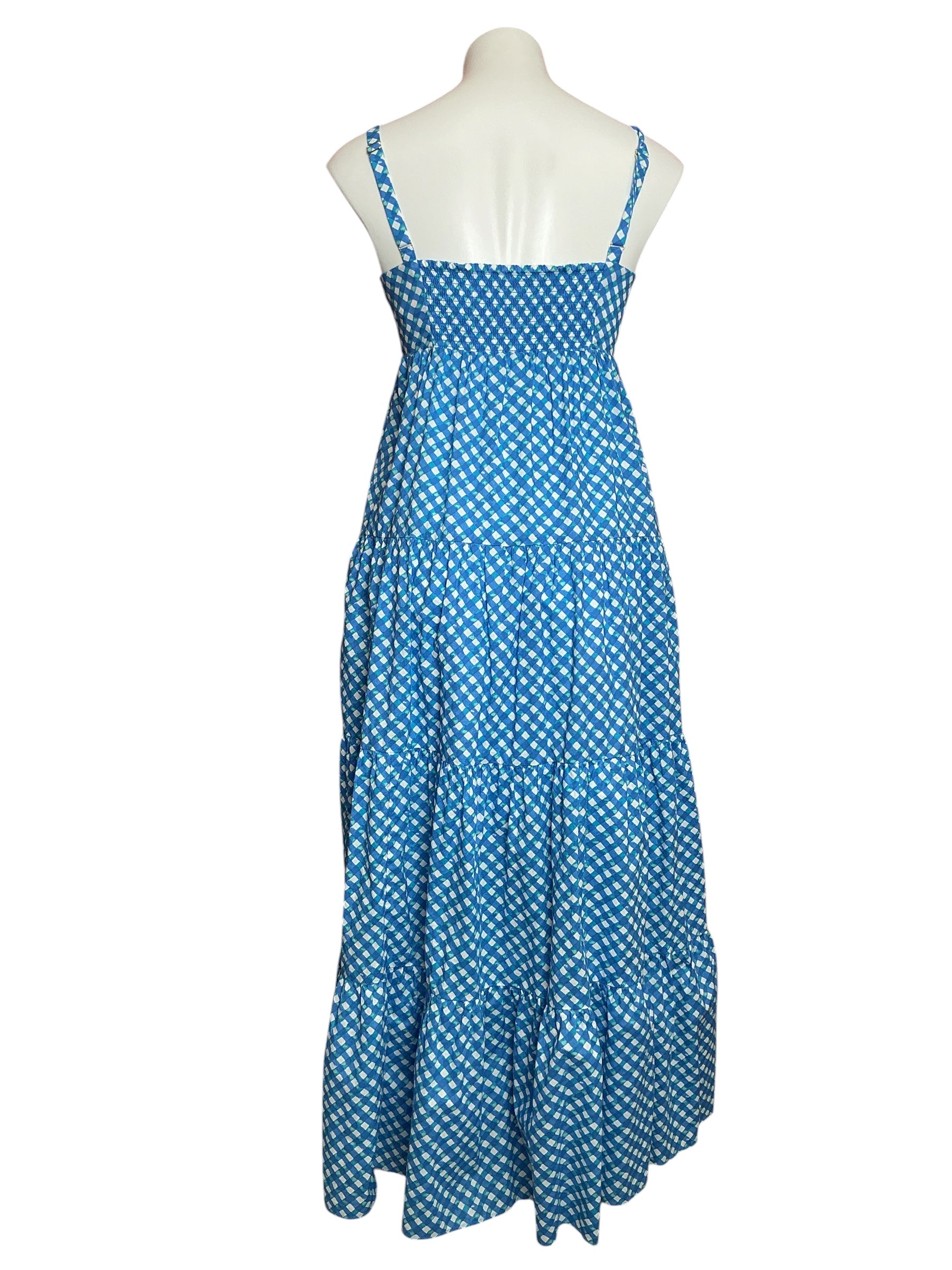 Lilly Pulitzer Shylee Cotton Maxi Dress Boca Blue Double Checking - Size 4