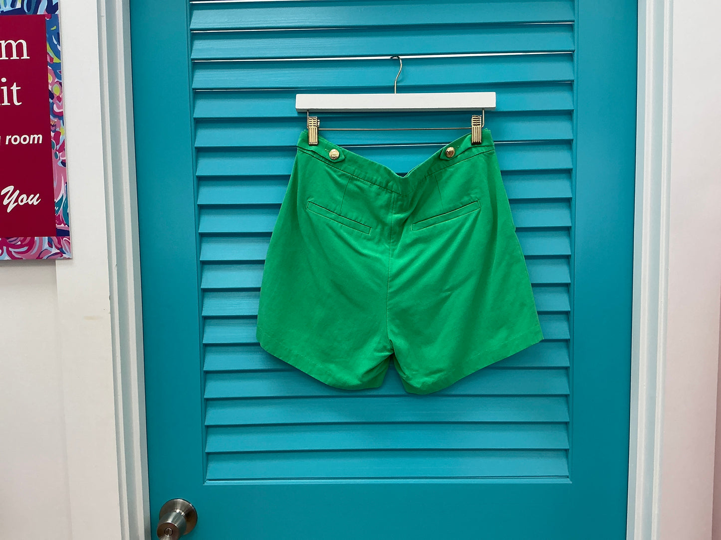 Lilly Pulitzer NWT Deloria Linen Short Spearmint - Size 4