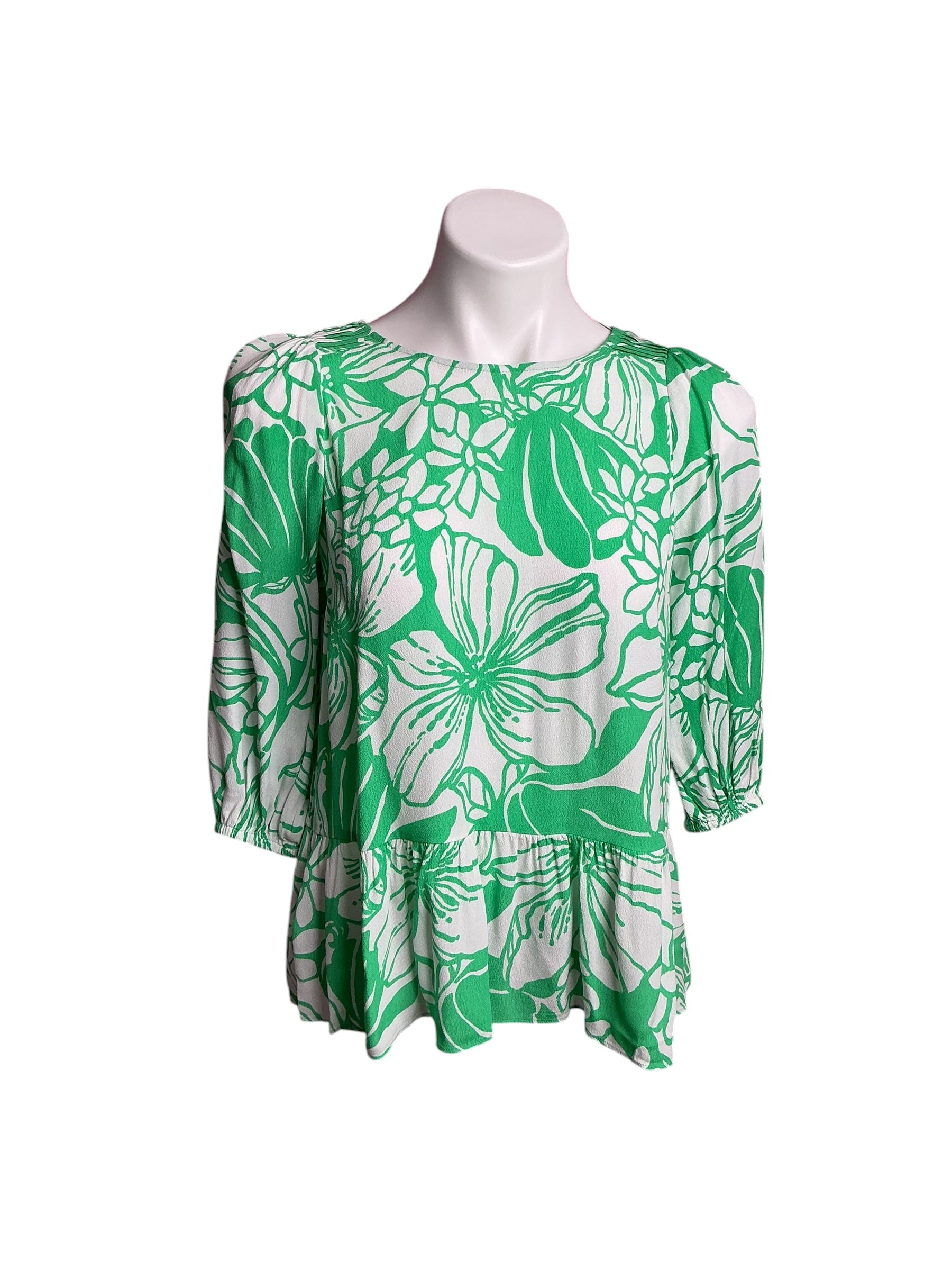 Lilly Pulitzer- NWT Aranea 3/4 Sleeve Top Spearmint Kiss My Tuli Size XS