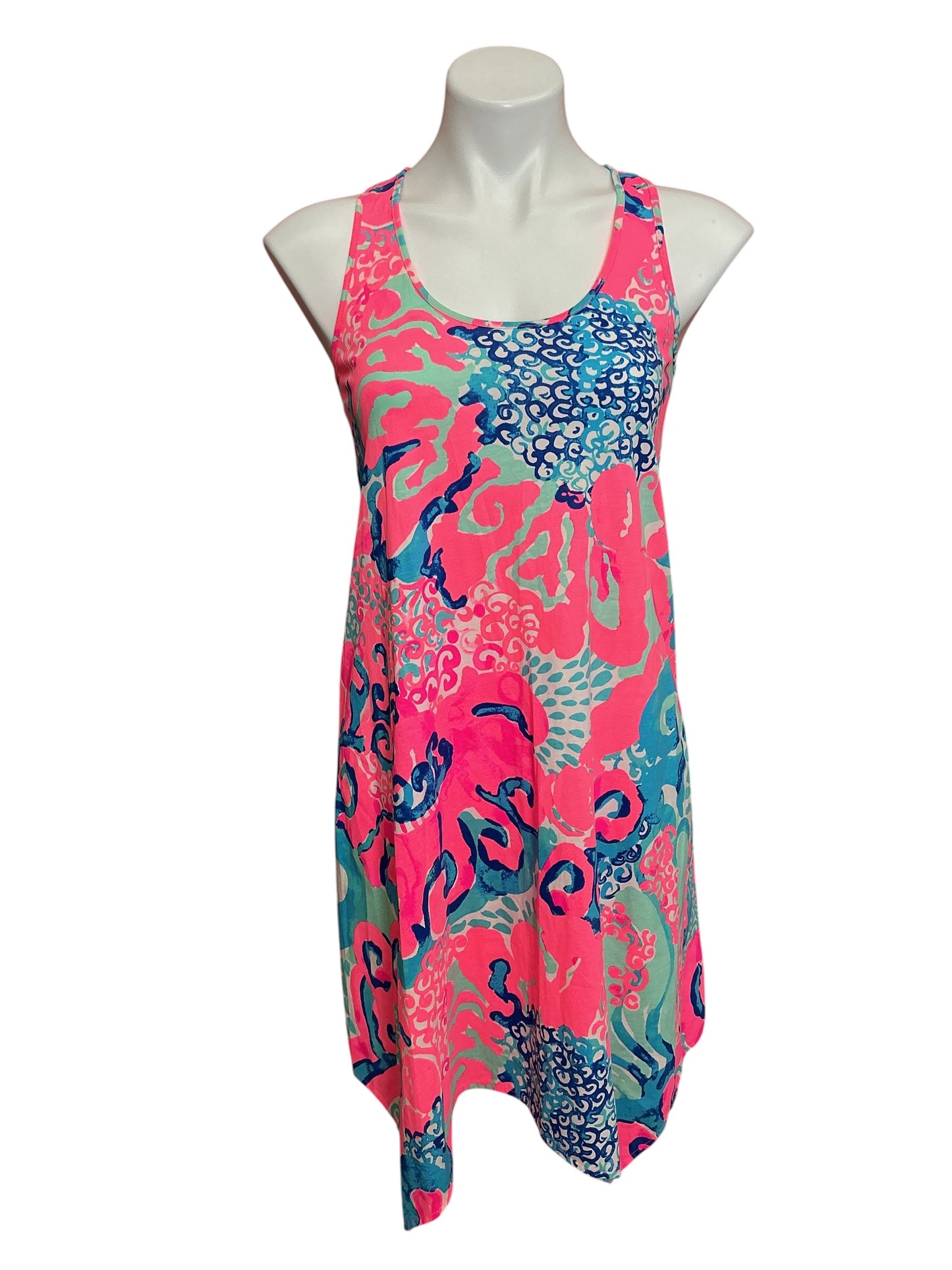 Lilly Pulitzer Melle Tank Dress Coral Reef I’m So Jelly - Size XXS