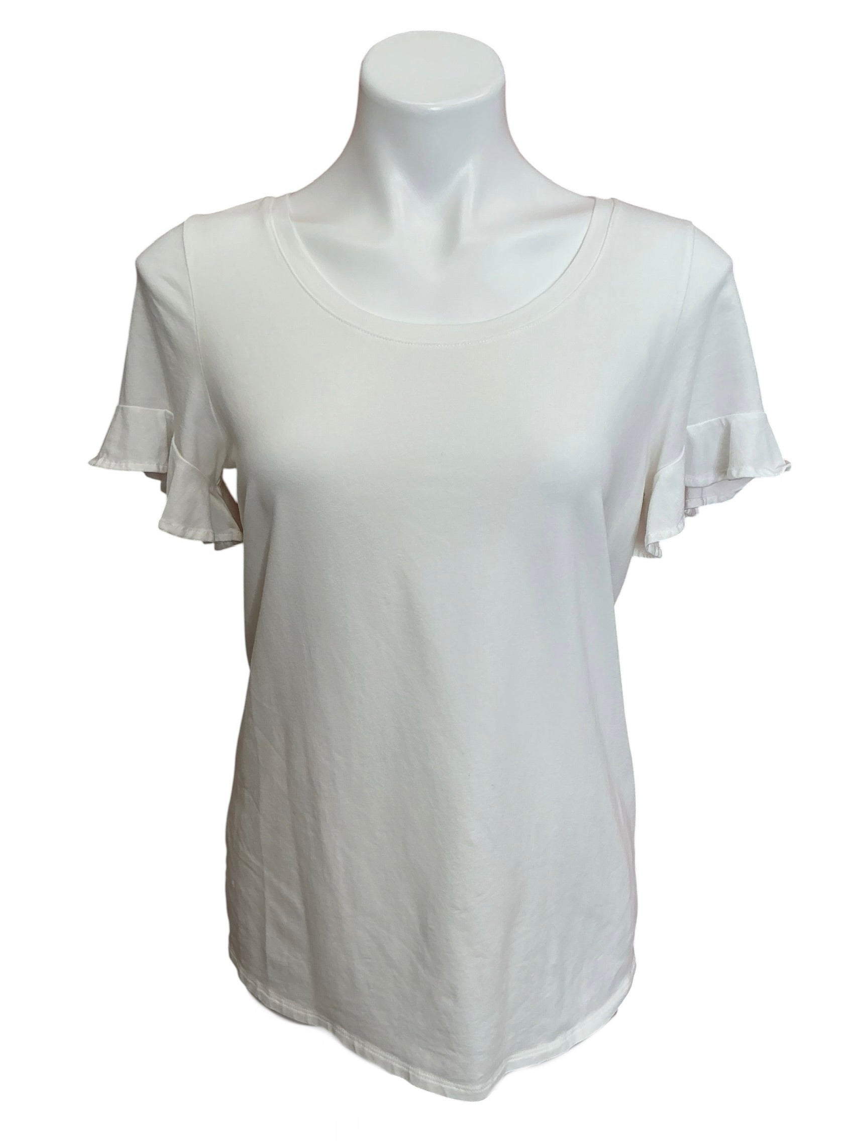 Lilly Pulitzer Michele Ruffle Sleeve Tee Resort White - Size M