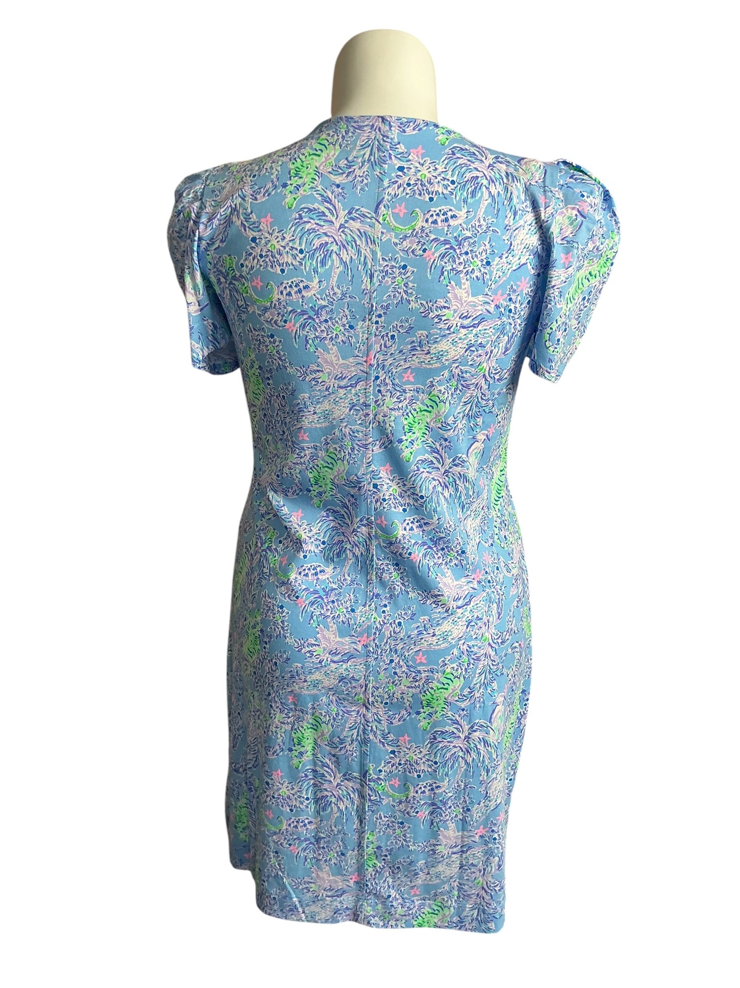 Lilly Pulitzer Aleece T-Shirt Dress Blue Peri The Turtle Package - Size L