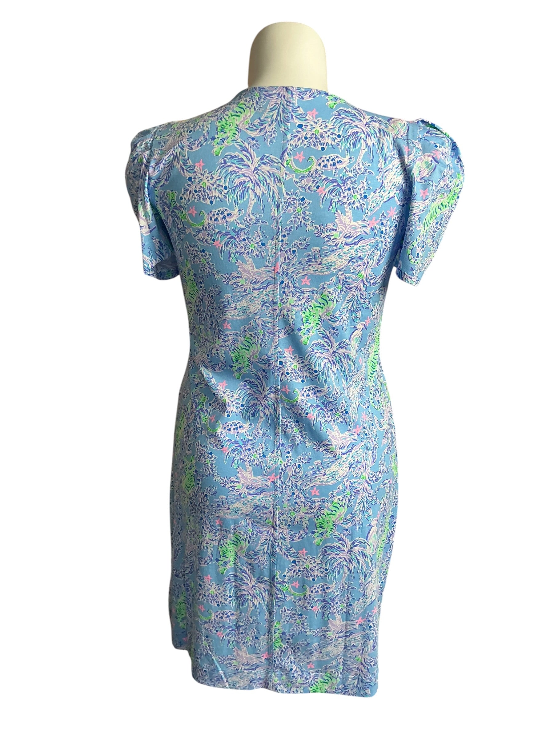 Lilly Pulitzer Aleece T-Shirt Dress Blue Peri The Turtle Package - Size L