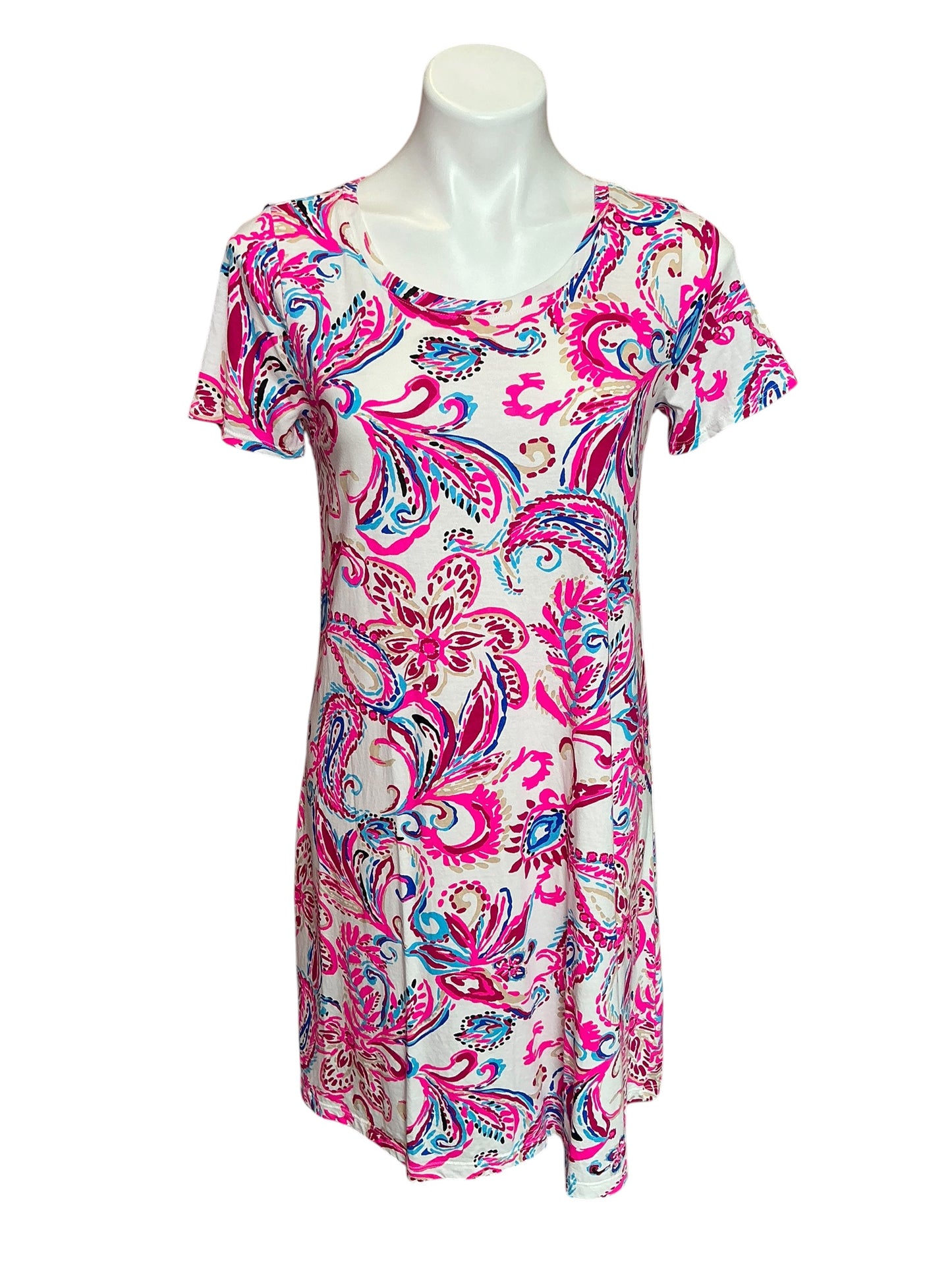 Lilly Pulitzer Cody T-Shirt Dress Coconut Flitting About - Size S