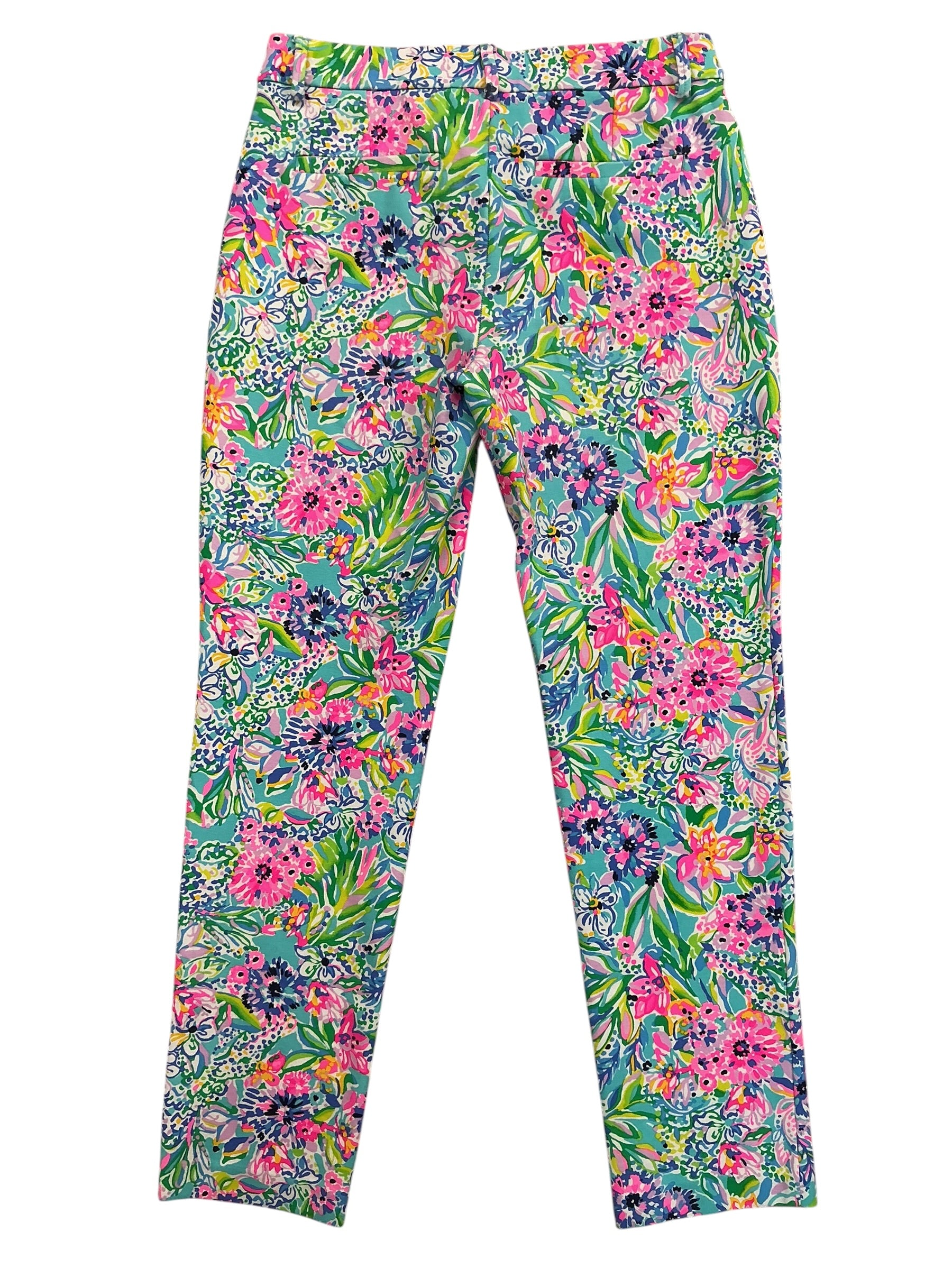 Lilly Pulitzer Kelly High Rise Ankle Pants Amalfi Blue Alligator Isle - Size 4