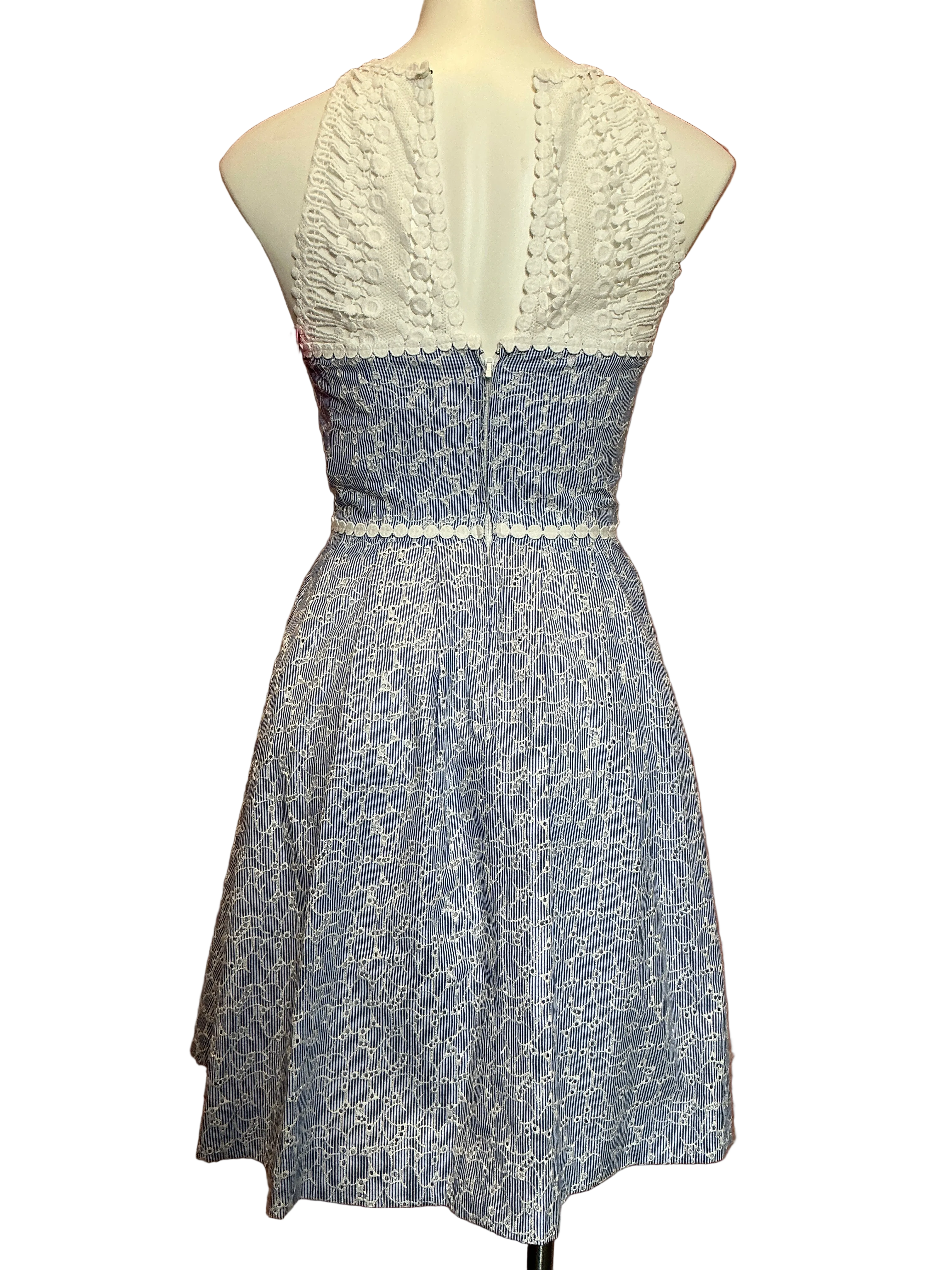 Lilly Pulitzer NWT Tori Dress Crew Blue Tint Floral Eyelet - Size 0