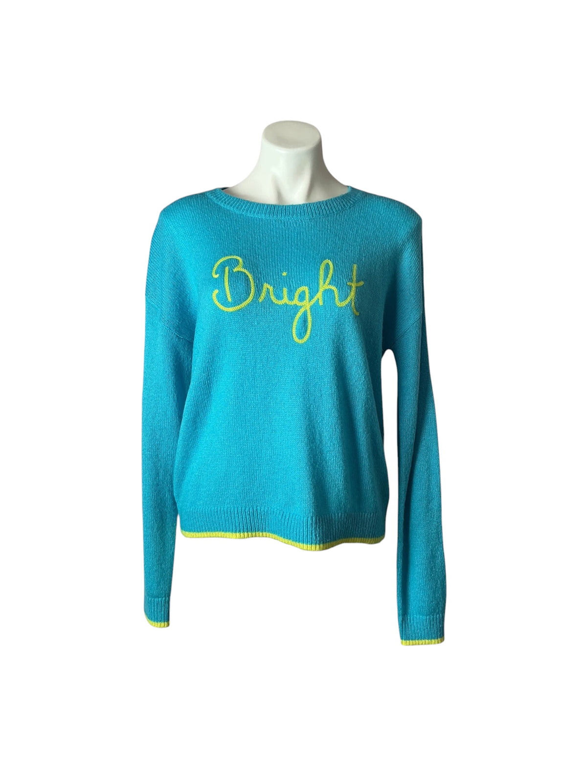 Lilly Pulitzer Charlton Sweater Turquoise Oasis Bright Chainstitch - Size M