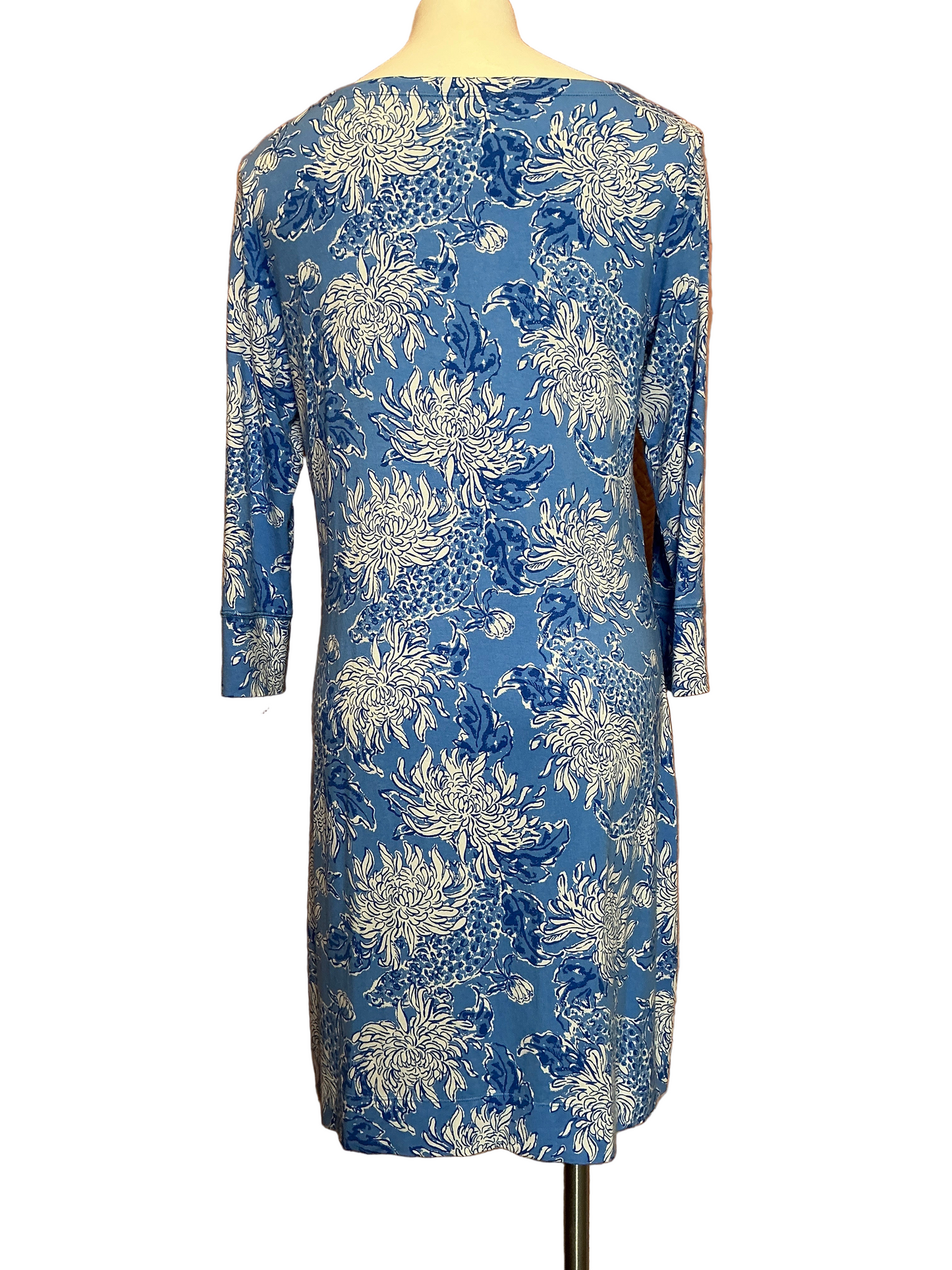 Lilly Pulitzer UPF 50+ SOPHIE DRESS Boca Blue Croc And Lock It White - Size Large