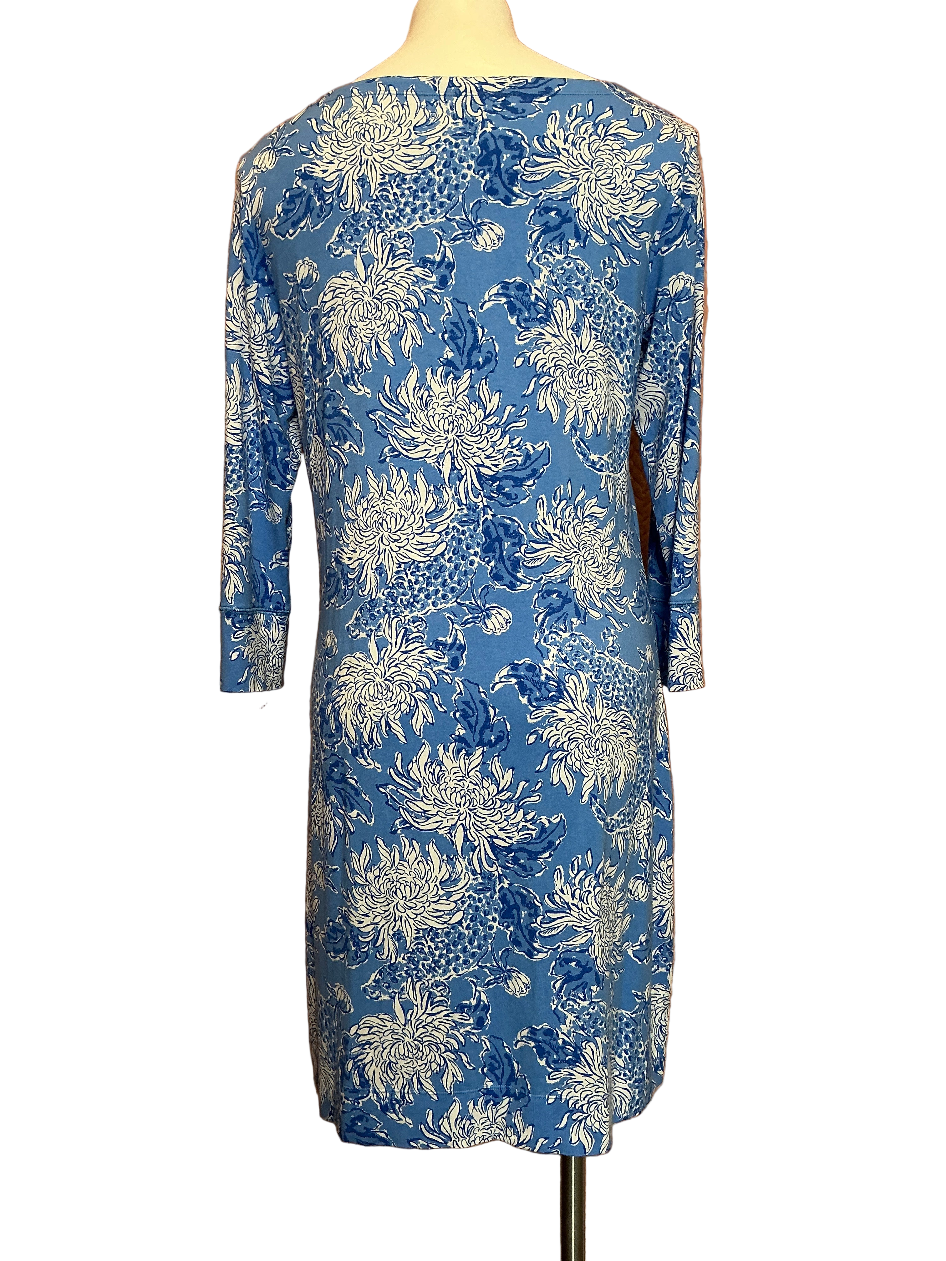 Lilly Pulitzer UPF 50+ SOPHIE DRESS Boca Blue Croc And Lock It White - Size Large