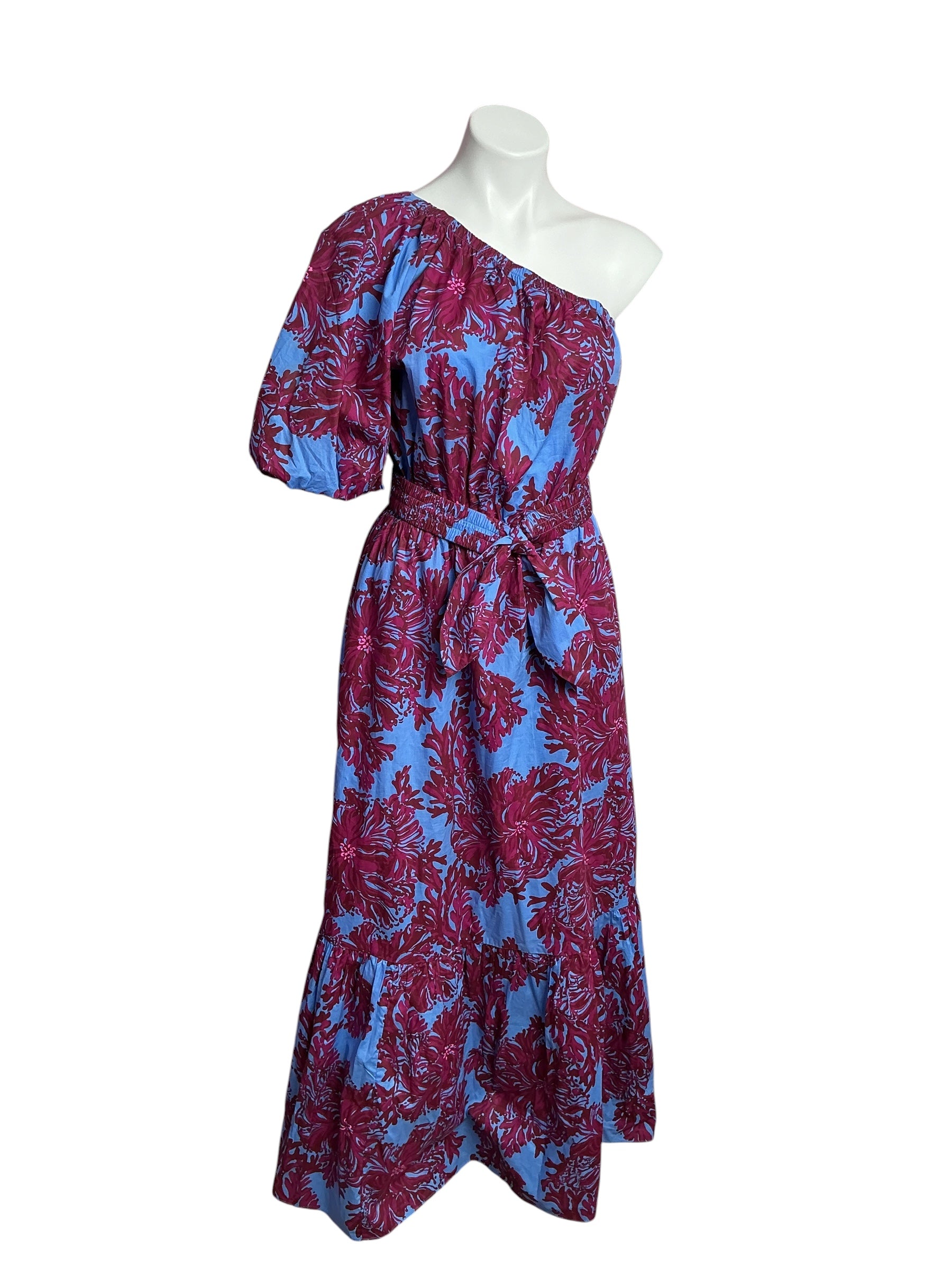 Lilly Pulitzer- NWT Zelalynn One Shoulder-Dress Abaco Blue Feel Like A Shellebrit Size 8
