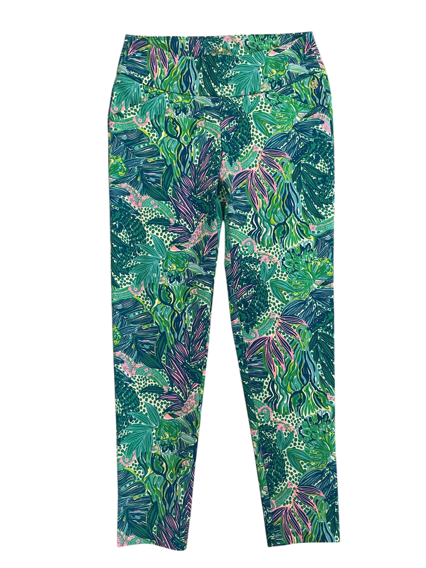 Lilly Pulitzer Luxletic UPF 50+ Corso Pants Multi Sunshine Jungle Golf - Size 2