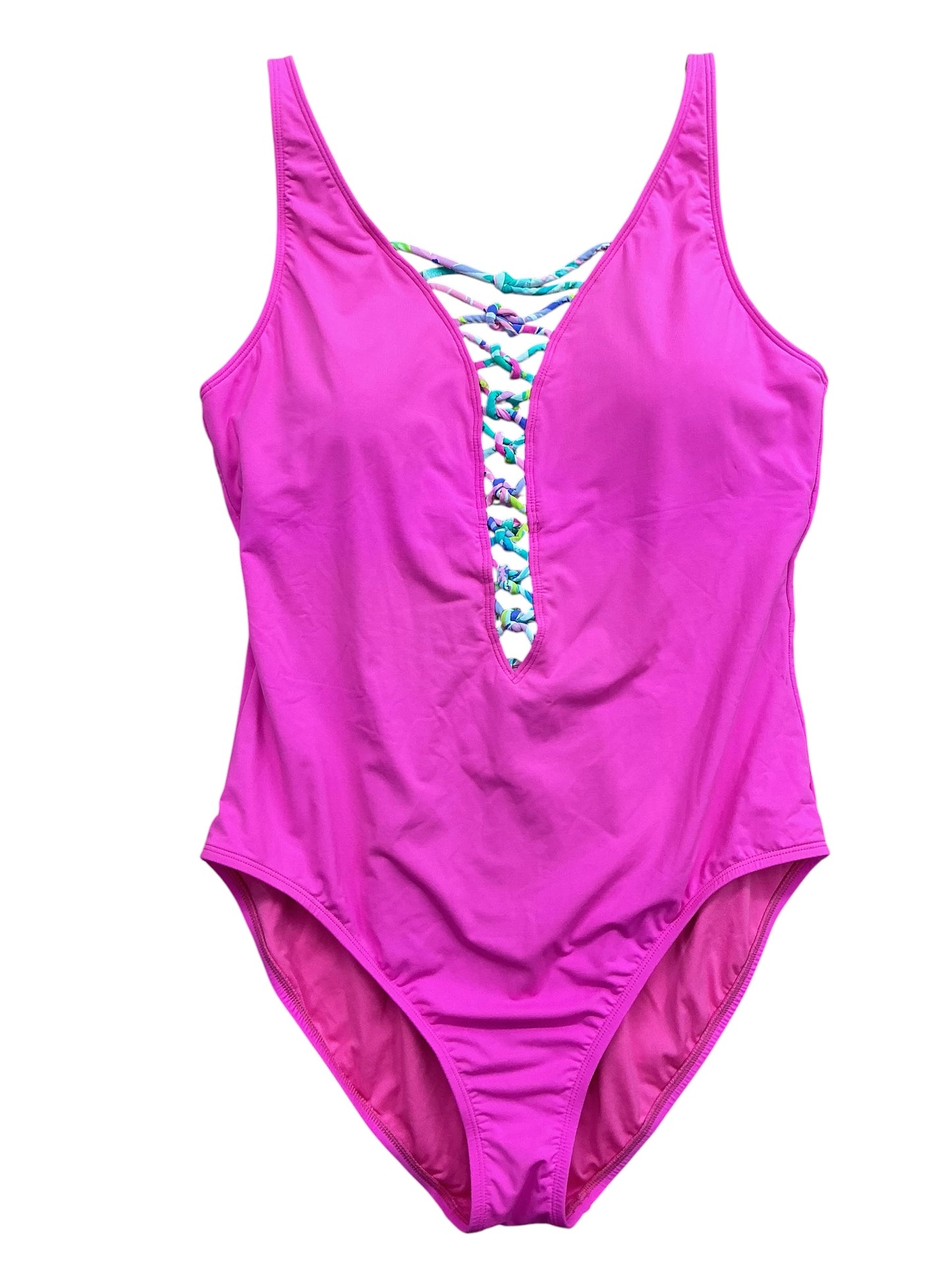 Lilly Pulitzer Isle Lattice One Piece Swimsuit Plumeria Pink - Size 14